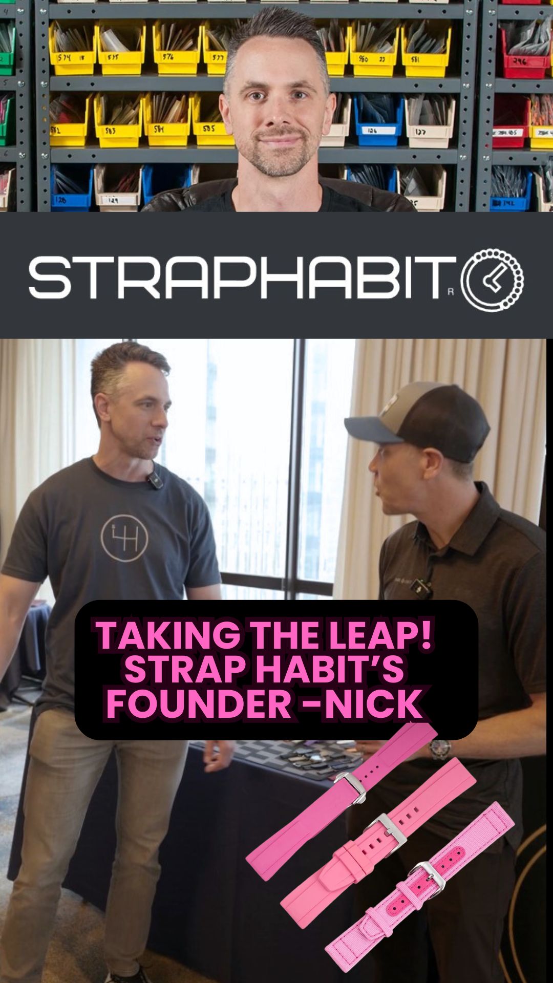 From "Safe" to Strapped. Strap Habit Founder – Nick
While at the @minutesandhourswatches show in Chicago we took a moment to chat with our friend Nick from @strap_habit about taking the leap—leaving the stability of the corporate world to go all-in on his vision.
The watch community is a small world, and Nick’s hustle is a perfect example of why it works. Shout out to his incredible collab with @brodinkee —the "Real Men Wear Pink" charity strap. It’s a project dedicated to supporting the @americancancersociety proving that this hobby is at its best when it’s giving back.
P.S. Loving the @standardh_ pattern tee Nick is rocking here. I have the same shirt and big fan of the brand.
#watchfam #chicago #charity #entrepreneurlife #givingback