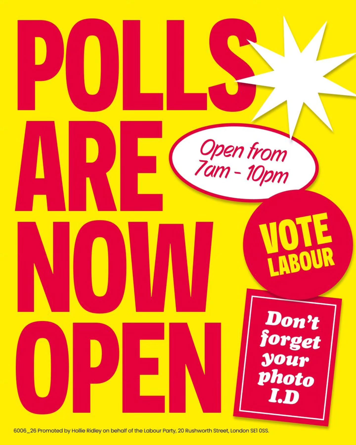 It's polling day!
1. Remember to bring photo ID
2. Polls are open 7am-10pm
3. You don't need your polling card
4. Find your polling station: www.iwillvote.org.uk
Remember to use your three votes for your hard-working local Labour team.
And if you are a postal voter who hasn't returned your ballot yet, pop down to your polling station and hand it in.