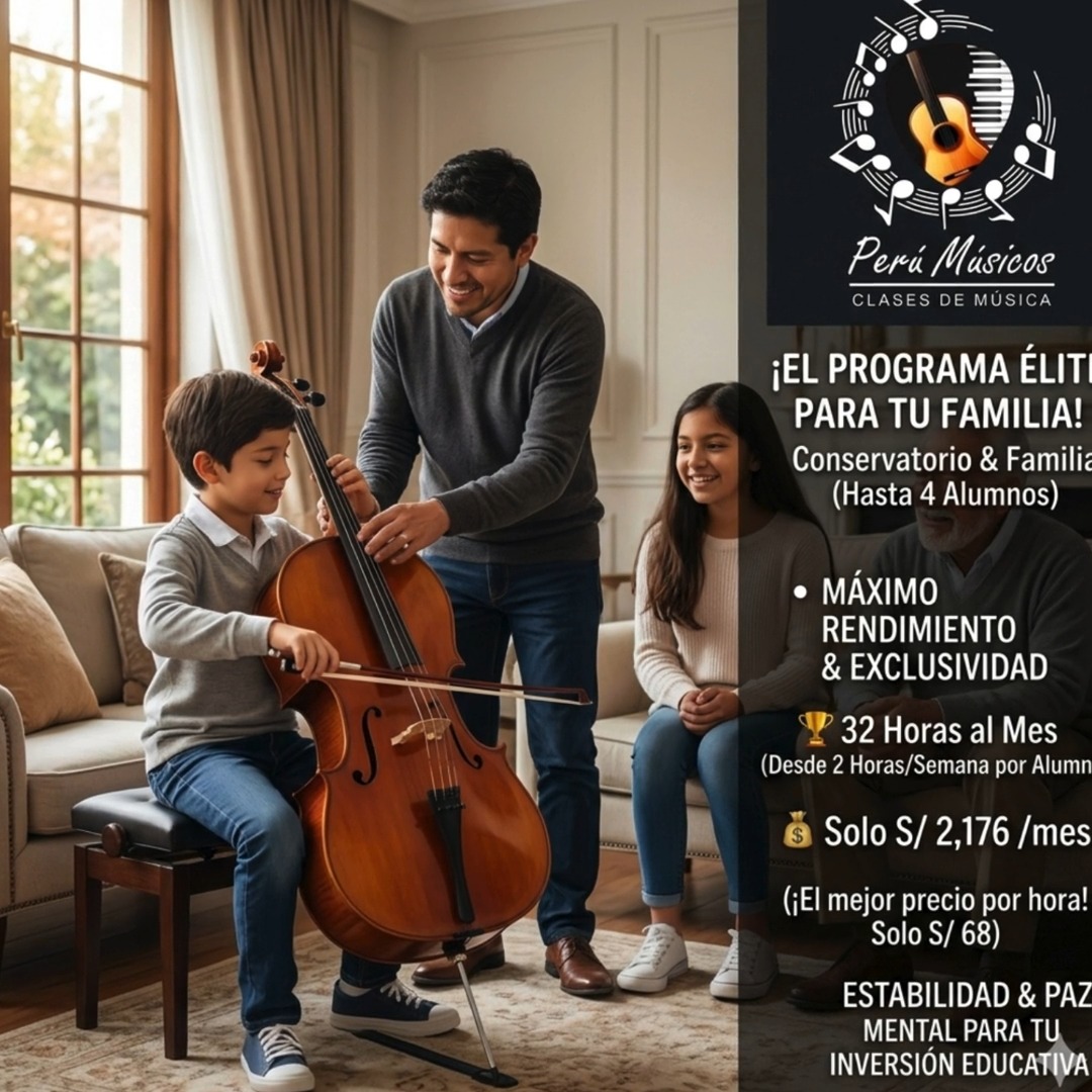 🥰La excelencia no es un acto, es un hábito. Bienvenidos al máximo nivel de Perú Músicos. 🏛️✨
❤Hay familias que no solo buscan una clase, sino una inmersión total en la cultura y la disciplina que solo la música de alto rendimiento puede ofrecer. Presentamos el Elite Conservatory & Family, nuestro programa premium diseñado para hogares donde el arte es una prioridad.
Este es nuestro plan más robusto, creado para alumnos con metas de conservatorio o familias numerosas que desean integrar la música en su estilo de vida diario con la mayor eficiencia posible.
¿Por qué el nivel Elite es la elección definitiva?
Máxima Intensidad: 32 horas de formación al mes para un desarrollo técnico y artístico sin precedentes.
✅ Flexibilidad Familiar: Diseñado para que varios miembros del hogar avancen simultáneamente, con un mínimo de 2 horas semanales por alumno.
✅ La Inversión más Inteligente: Al ser nuestro programa ancla, accedes a la tarifa más competitiva de toda nuestra escalera de valor: solo S/ 68 por hora.
✅ Resultados de Alto Impacto: Ideal para quienes buscan una formación integral que trascienda el instrumento y forje líderes.
Es el camino para quienes entienden que la estabilidad y la constancia son los verdaderos secretos del éxito artístico.
📍 Servicio exclusivo a domicilio en Lima y proyección Online al mundo.
"En este nivel, no pagas por horas de instrucción, sino por un sistema diseñado para que tus hijos desarrollen disciplina y sensibilidad artística desde casa."
💬 Solo para quienes buscan la cima. Comenta la palabra "ELITE" para una consultoría personalizada sobre este programa de alto rendimiento. 🚀
www.perumusicos.com
Reserva tus clases al Whatsapp https://wa.me/51922168421 y https://wa.me/51984150584
#PeruMusicos #EliteConservatory #LiderazgoMusical #AltoRendimiento #MusicaDePrestigio #FamiliaElite #ConservatorioEnCasa #PianoPremium #DisciplinaYExito #InversionArtistica #LimaCultura #PNLEducativo #ExcelenciaMusical