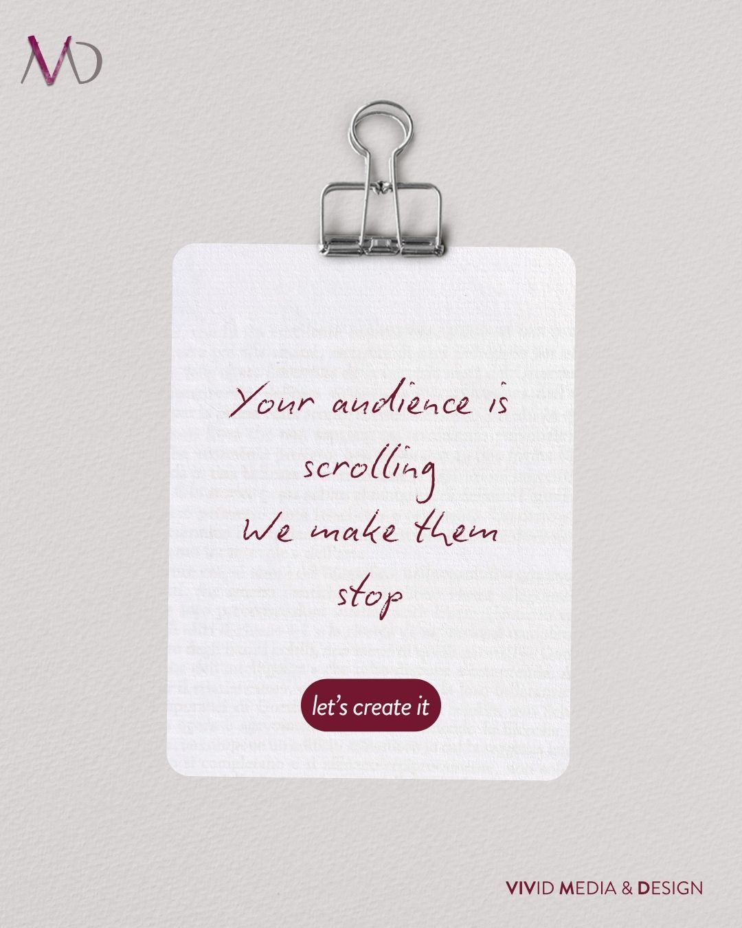 Attention online is short, but the right visuals change everything. At @vividmediadesign we craft content that captures interest, builds recognition, and drives action for your brand. ✨
If you’re ready to stand out, we’re ready to design it. 🎨
Check us out at www.vividmediadesign.au�
#VividMediaDesign #NewsletterDesign #EmailMarketing #CreativeStudio #SocialMediaManagement #DesignThatConnects #DigitalDesign #VisualStorytelling #CreativeInspo #ContentDesign #ModernDesign #WebsiteGoals