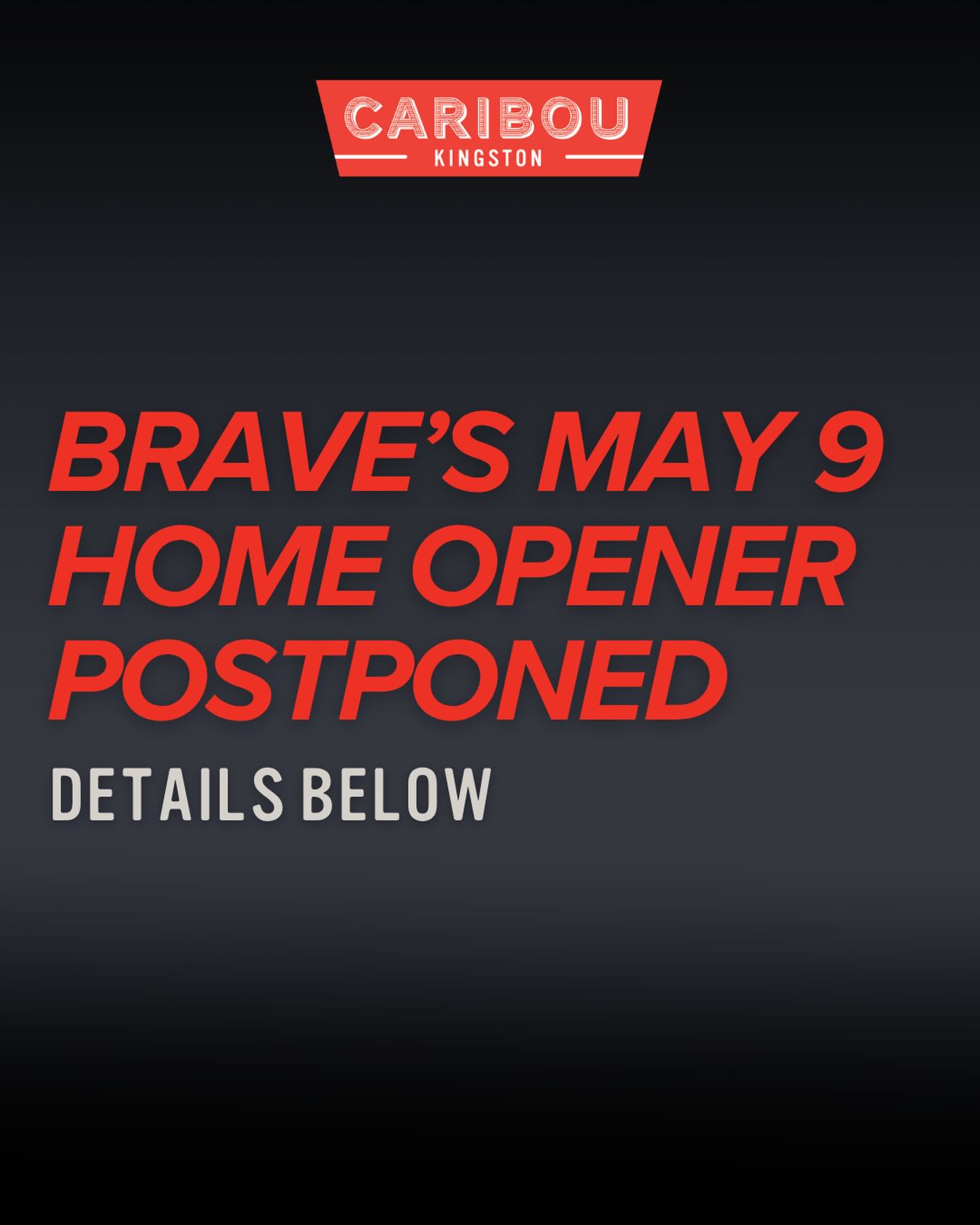 Unfortunately the Canberra Brave Home Opener on Saturday the 9th of May has been postponed due to damage during rink construction. As such, our courtesy bus will not be running this Saturday and our Instagram competition has been postponed.
Trust us when we say that we’re just as devastated as you are—but don’t commiserate on your own! Caribou will be open all weekend: from 11:30am to midnight on Saturday, and from 11:30am to 10:00pm on Sunday, you can still get your fix of Canadian vibes, good eats, and a home crowd with a passion for North American sport. Come shake off the chill and practice your game face now that there’s time ❄️
