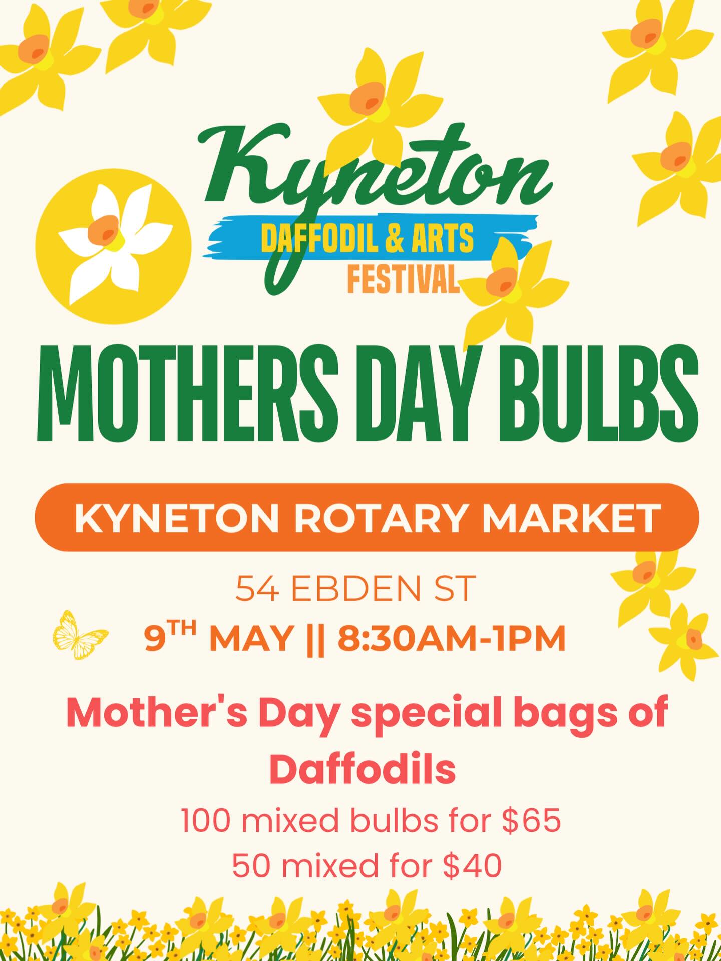 BULB SALES THIS SATURDAY!!
At the Kyneton Community market 8:30-1
Mother’s day special packs;
100 mixed $65
50 mixed $40
Remember if you can’t pop in on Saturday, you can buy bulbs online !