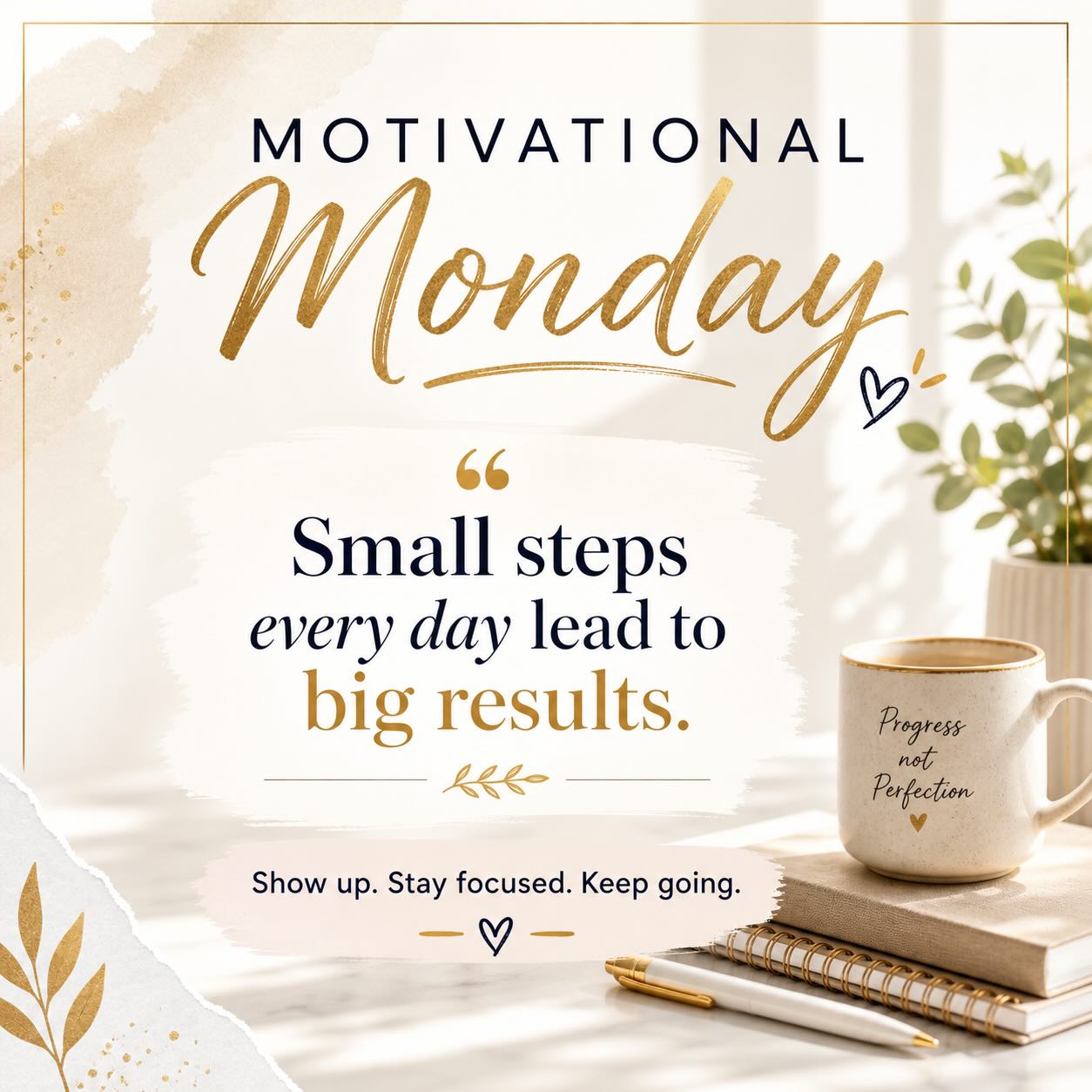 A little Monday reminder for anyone who needs it: progress does not have to be loud to matter. Keep taking the next right step. Small steps every day lead to big results. 🤍