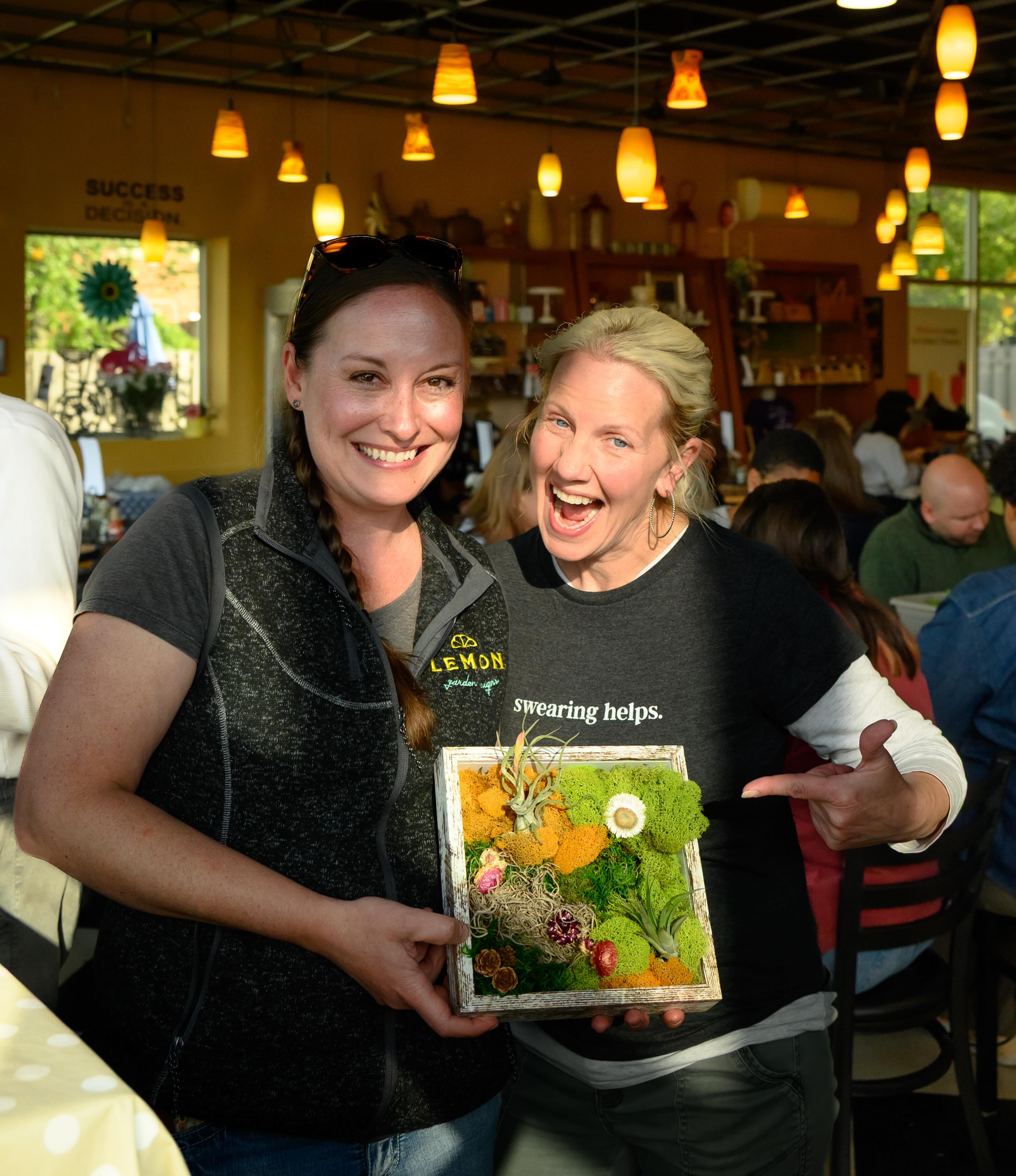 What an outstanding class with Ashleigh @lemongardendesigns - thank you for showing us how to create perfect plant art! And thank you to all who joined us! Look for more future classes! #chocolatecafe #lemongardendesigns #localbusiness #womansupportingwoman #plantart