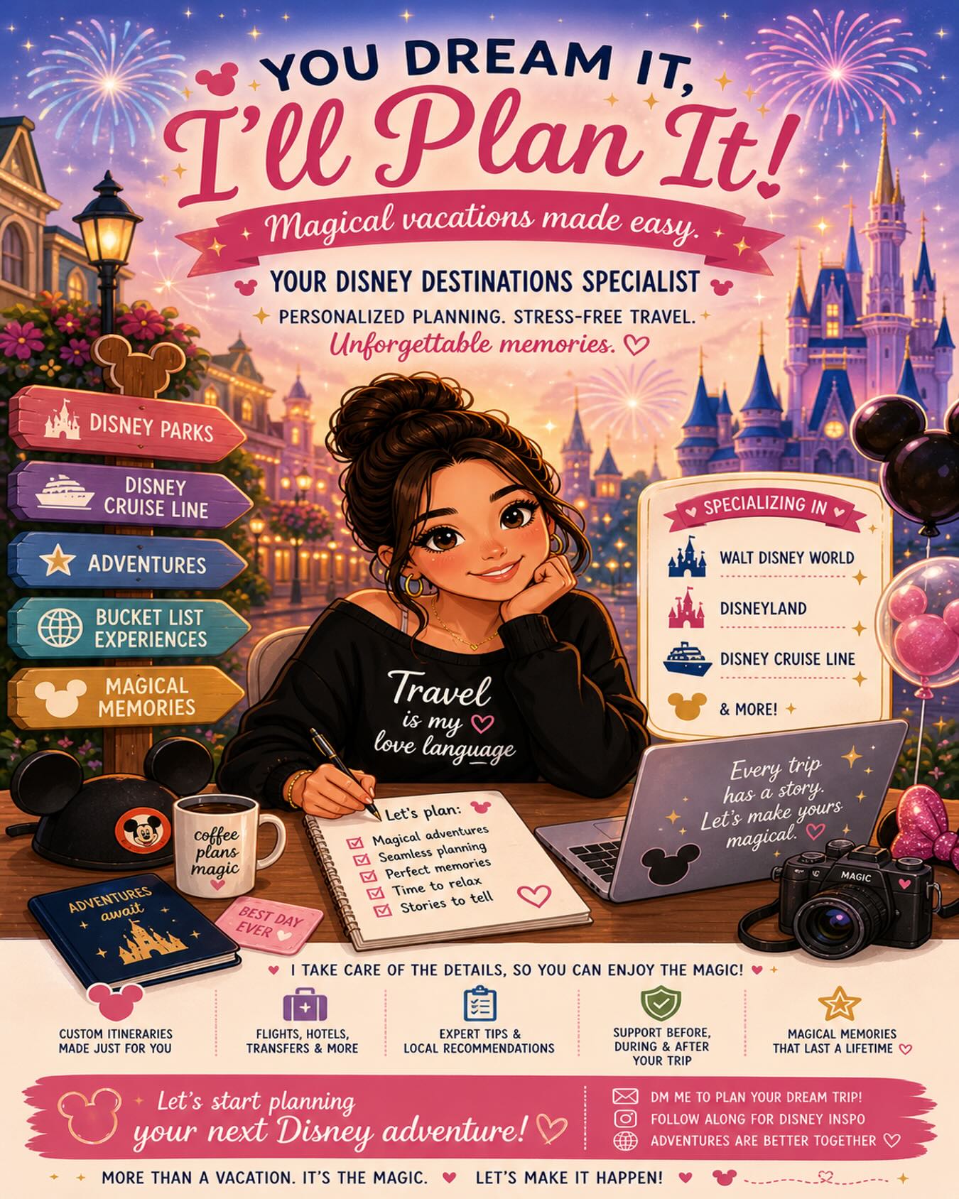 There’s just something about Disney magic ✨
The castle views, the music, the memories you’ll talk about forever 💕
The best part? You don’t have to plan it alone. I’ll take care of every detail so you can focus on soaking it all in with the people you love most 🏰
📩 Ready to plan your next magical adventure? I’m your girl 💫
