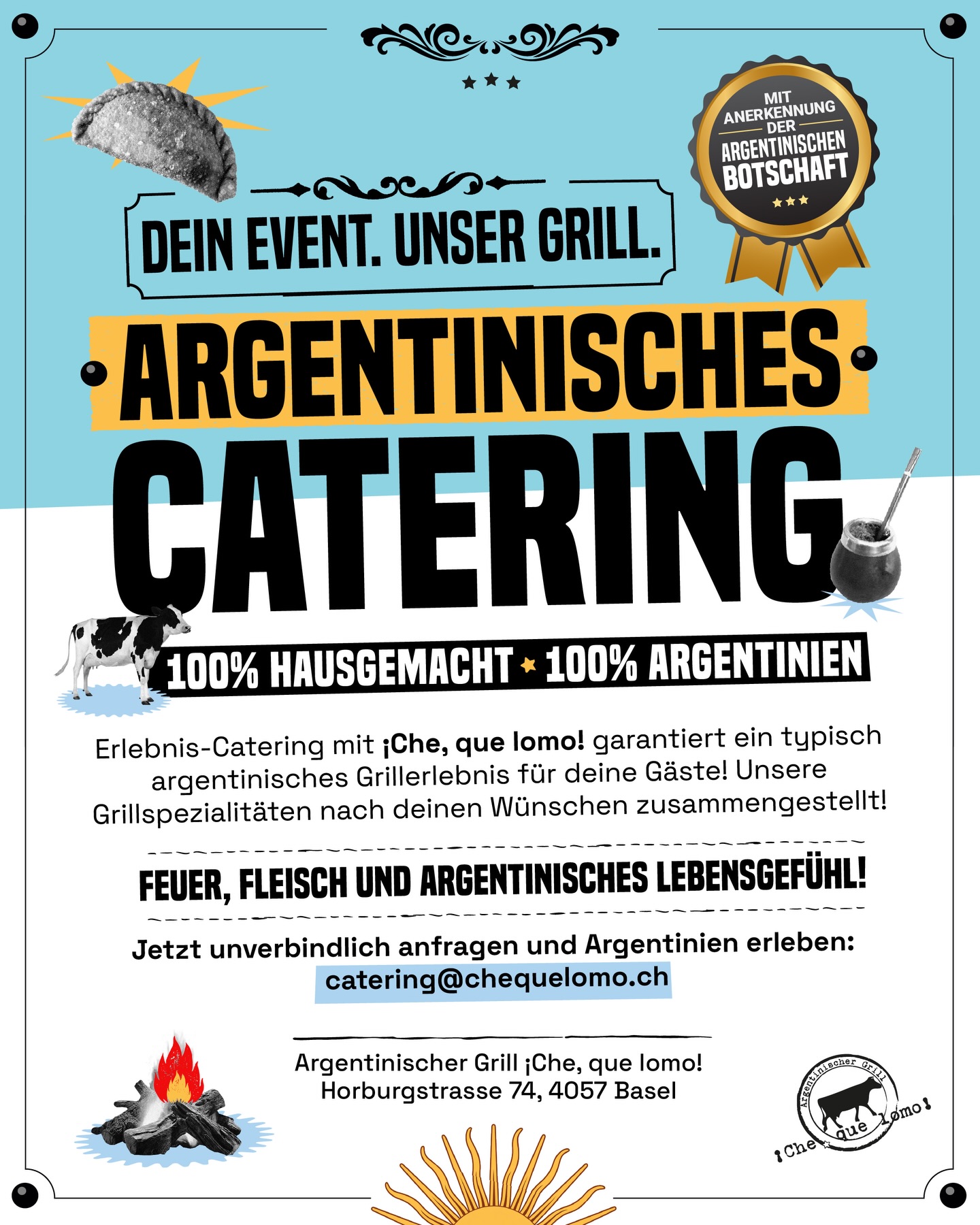 Du möchtest unsere köstlichen Grillkünste an deiner Party? Wir machen Caterings nach deinen Wünschen!
#catering #chequelomo #grill #parrilla #basel