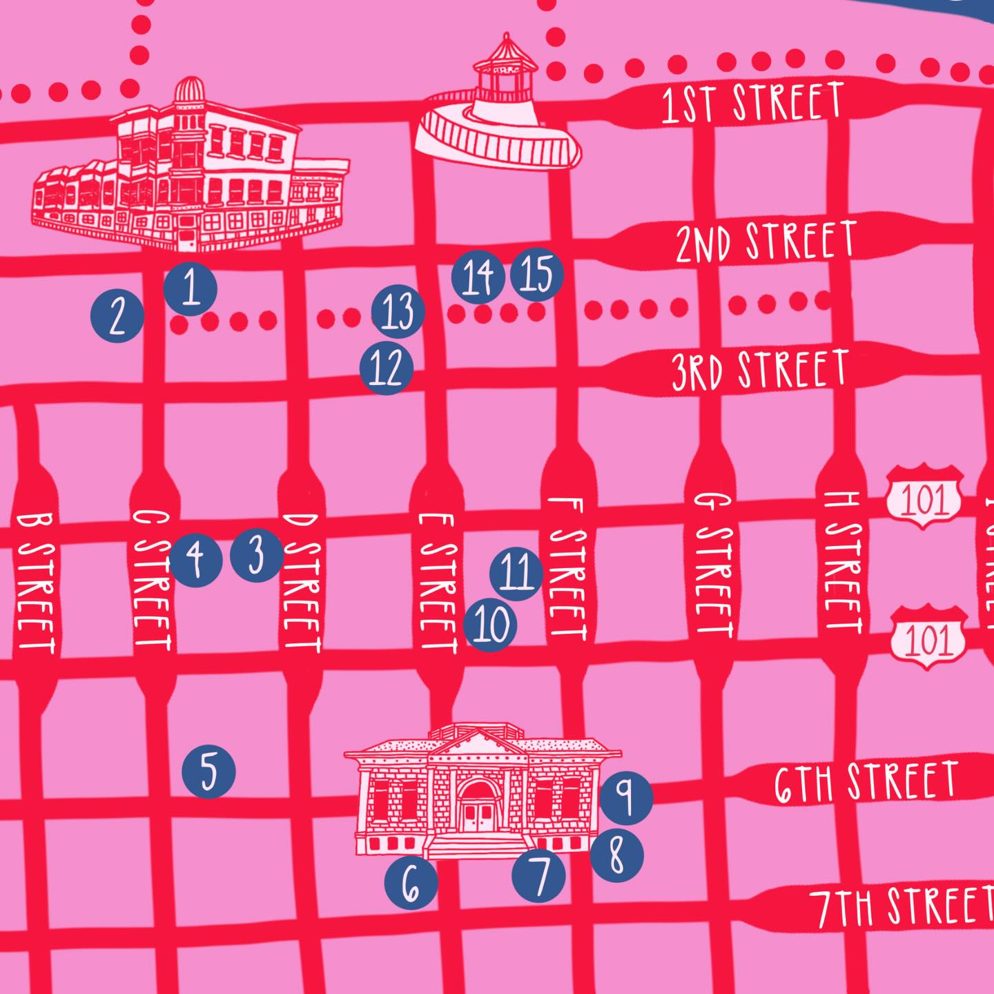 I’m really excited about this project!!! I’ve been dreaming of making an audio tour for Eureka’s murals for ages, and it’s finally coming to life. Here’s a little peek at the map…
.
.
.
#eurekamurals #community #audiotour #illustratedmap