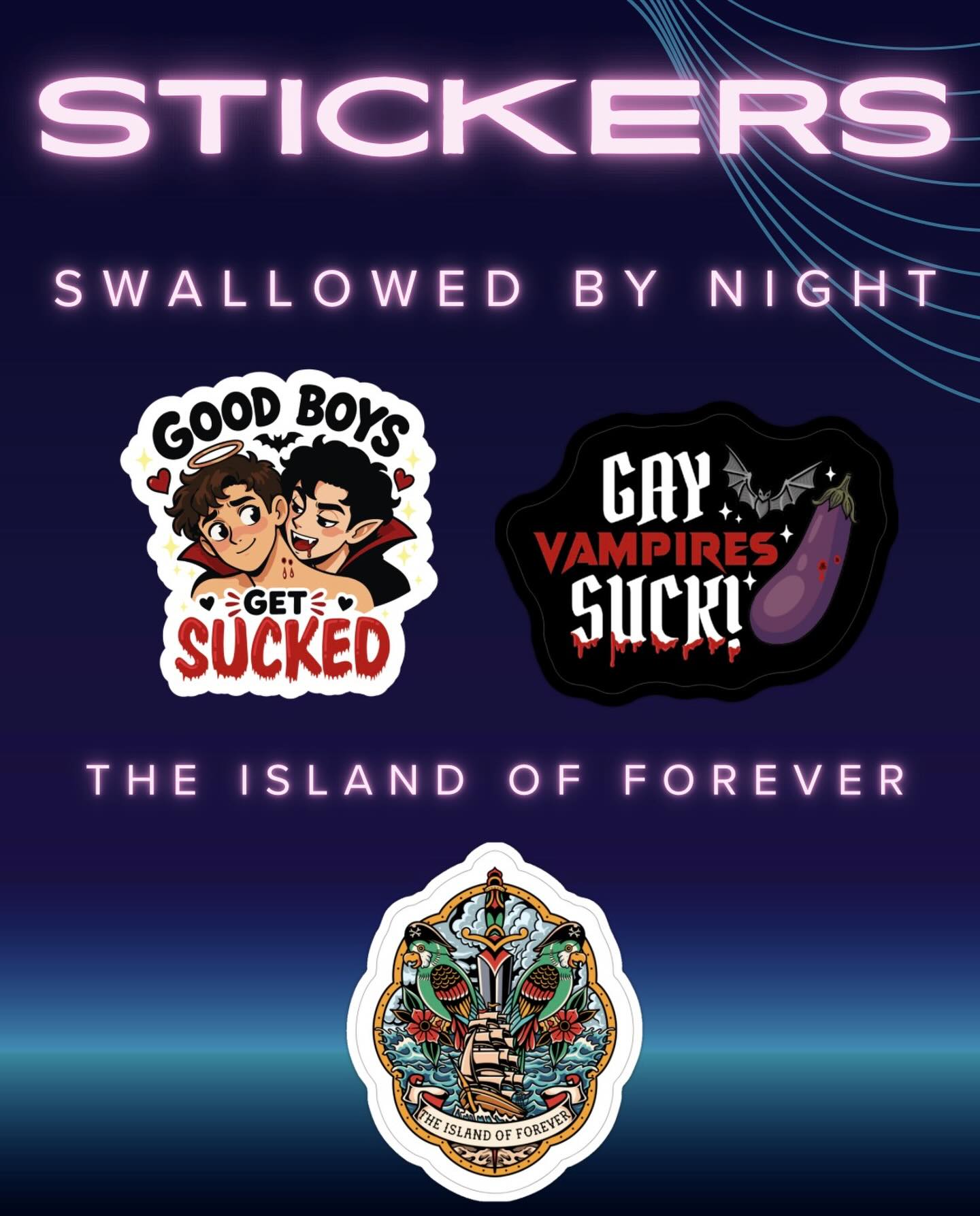 So many have asked and now I can finally reveal the stickers for Swallowed By Night! I’M IN LOVE! 😍
These stickers will be available at book conventions I’ll be attending (@bookaroundri in July and @bookharvestcon in October) as well as included in all books purchased on my website.
Do you love them?!