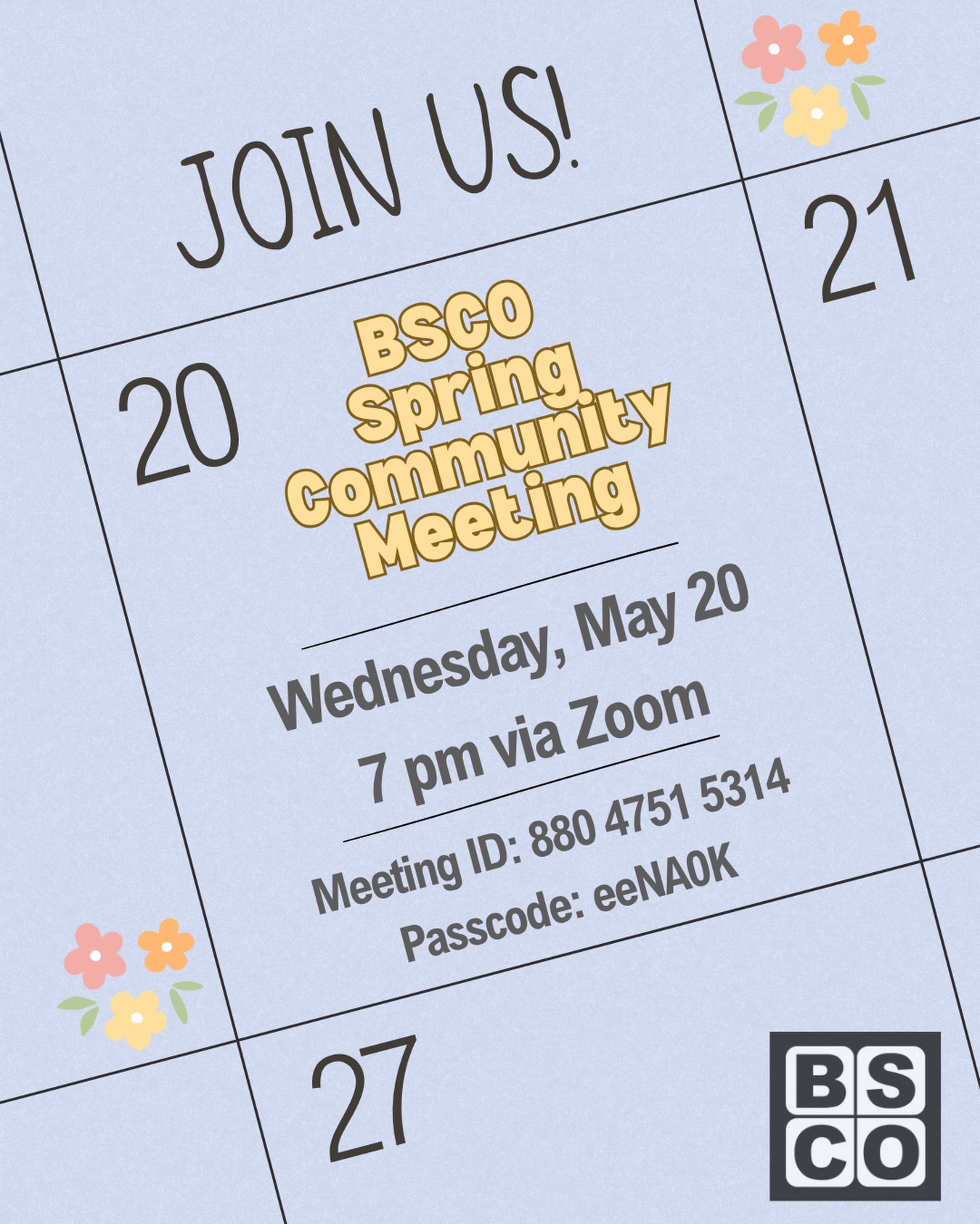 Save the date! Our last community meeting of the year is Wednesday, May 20th at 7 pm via Zoom. 🗓️ Add to your calendar now so you don’t miss this important session to make your voice heard on how we allocate funds for teacher support, student enrichment, events, and school improvements. 🗣️