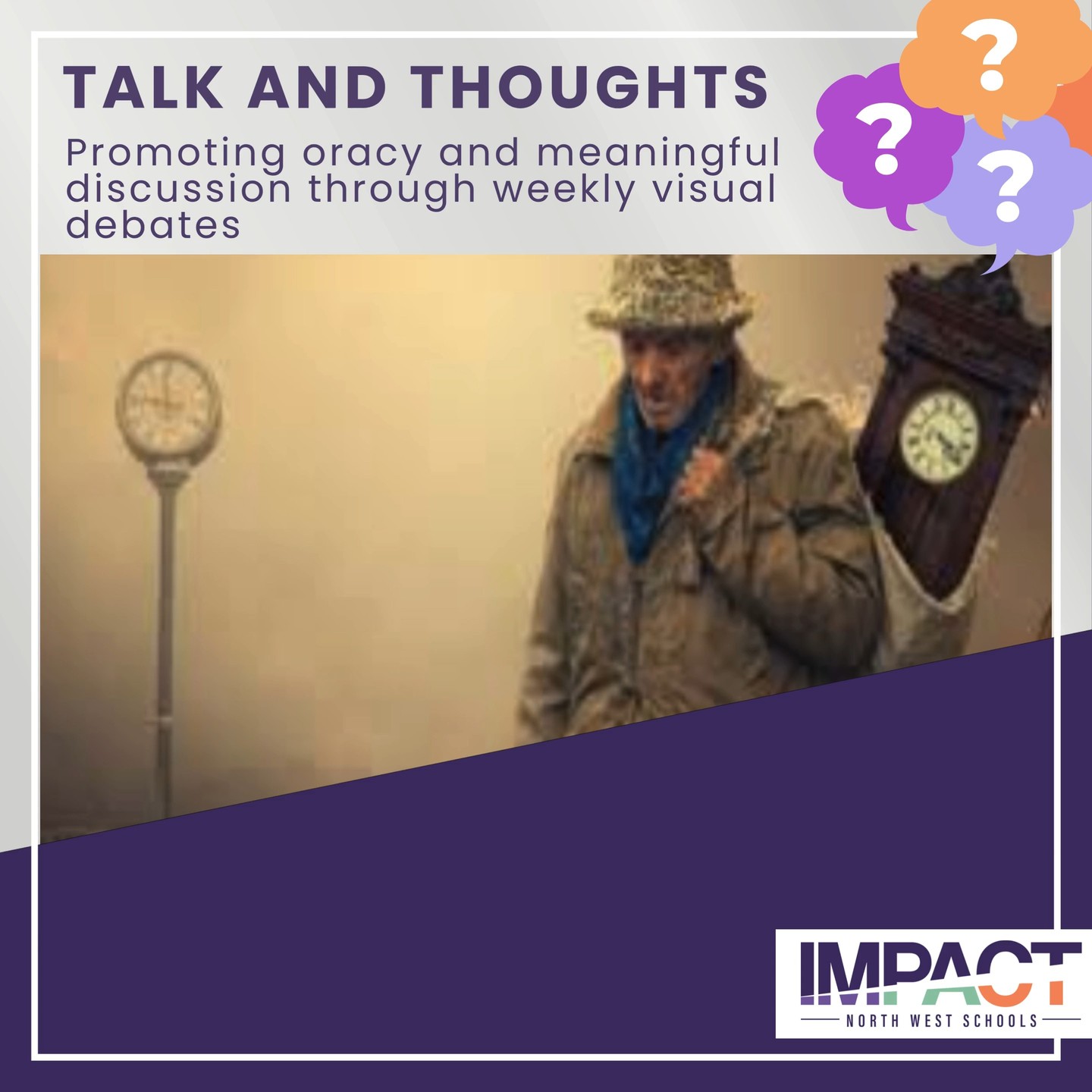 In Talks and Thoughts, we aren’t just analysing images - we’re promoting oracy and meaningful discussion through weekly visual debates 🗣️🖼️
From decoding hidden meanings 🔍 to expressing complex ideas 💡, every perspective counts 🌍✨
Whether we are questioning the “who” 👤, the “where” 📍, or the “why” ❓, we are learning that how we see the world 👀 shapes how we speak about it 🗨️💭