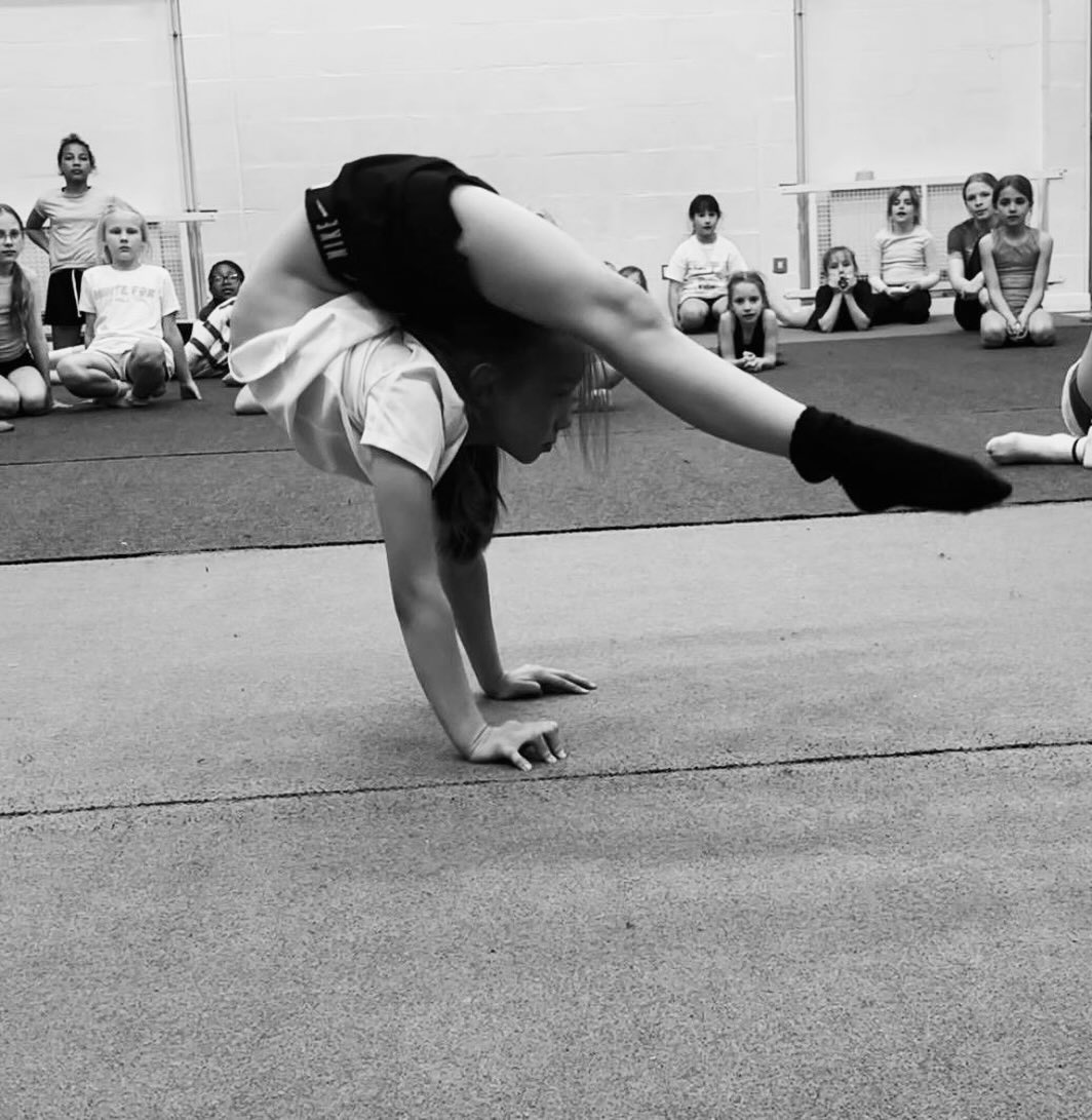 When the whole gym stops because Maia has no bones 🫣😂 - Amazing work for our Senior Elite Maia, Only been with us a few months however we’ve already made her a star with her hard work! - Incredible!