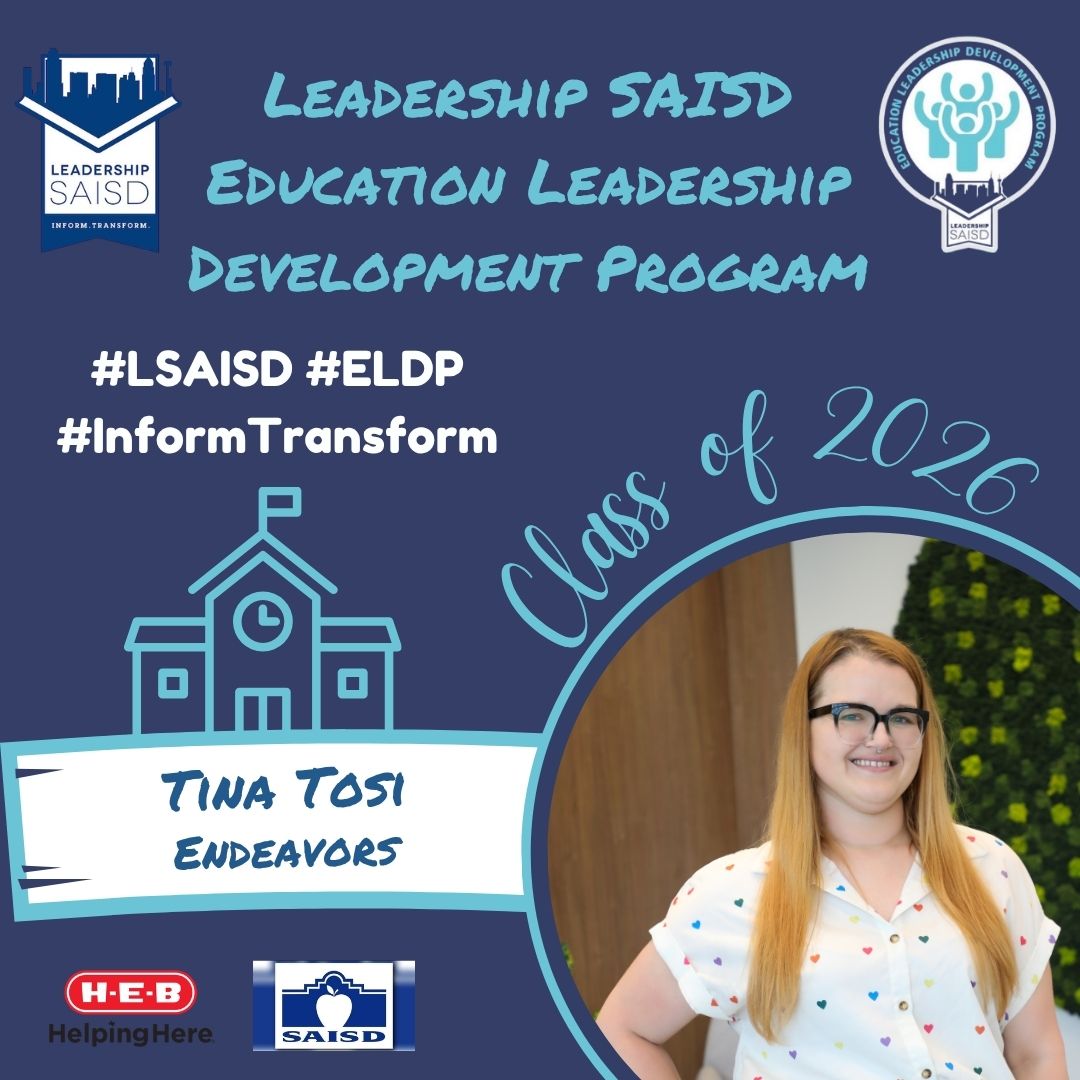 #ELDP Class of 2026 Spotlight ✨ Tina Tosi was born and raised in Portland, Oregon, and moved to Texas to complete an undergraduate degree in Sociology at St. Mary’s University. After graduation, she moved to San Antonio full-time and began working with foster youth in a residential treatment center, before continuing that work with CPS. Family commitments called for a relocation back to the northwest for a few years, where she spent several years working with individuals in the intellectual and developmental disabilities community, first in community-based centers and then in-home settings. During Covid, an opportunity came to return to San Antonio, and with that came a transition to the supportive housing field. Over the last five years, Tina has worked in several of the programs at Endeavors and is currently the Program Manager for two of the permanent supportive housing programs. Working with the Fairweather Family Lodge, a permanent supportive housing program for single parents and their children, has provided the opportunity to work closely with families that are dealing with a variety of challenges while trying to find stability and sustainability. Seeing how the pandemic has dramatically affected both school enrollment and attendance, building up programing to increase educational supports, advocacy, and engagement has been a top priority. Tina has focused on building partnerships and programming to ensure that education is attainable and to attempt to build a network that ensures that the clients feel supported in their efforts to both further their own education and ensure that the needs of their children are being addressed and met. #LSAISD #informtransform #publiceducation Thank you to our 2026 Program Sponsors @heb and @sanantonioisd