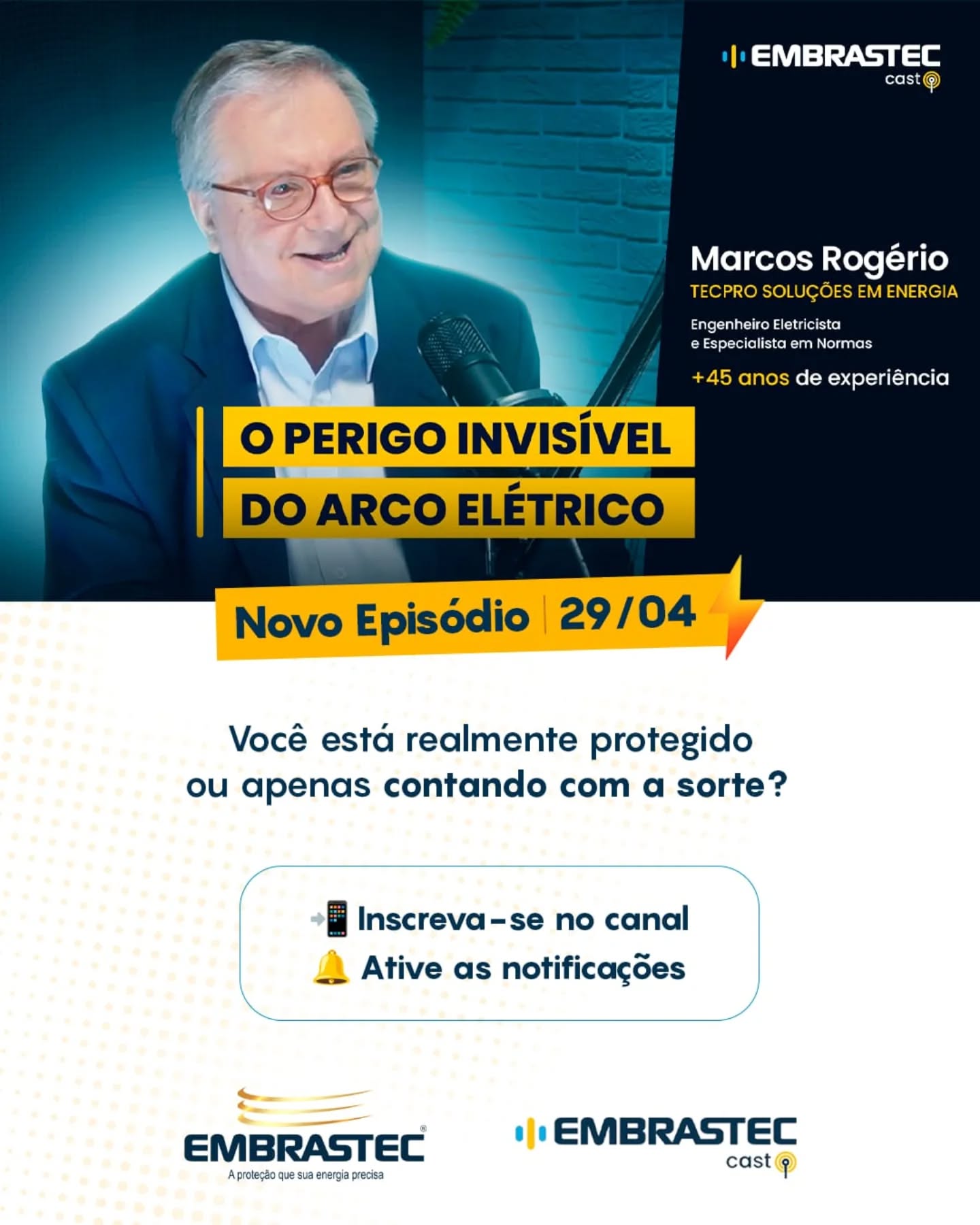 Um único erro de aterramento pode ser fatal.
Trabalhar com eletricidade sem entender a fundo a energia incidente e o arco elétrico é como andar em um campo minado de olhos vendados.
No próximo episódio do Embrastec Cast, o Engenheiro Marcos Rogério compartilha seus mais de 45 anos de experiência para te mostrar os bastidores das normas de segurança vigentes, como proteger uma instalação elétrica e o papel fundamental das normas técnicas.
Ao dominar essas diretrizes, você não apenas evita acidentes gravíssimos, mas eleva o padrão dos seus projetos ao nível de excelência exigido pelas grandes indústrias.
Ative o lembrete! O episódio #016 vai ao ar na próxima quarta-feira no nosso canal do YouTube.
🎙️ Em breve.
Inscreva-se em nosso canal. Link na bio!
#EmbrastecCast #DPS #SegurancaEletrica #Hospitais InfraestruturaHospitalar