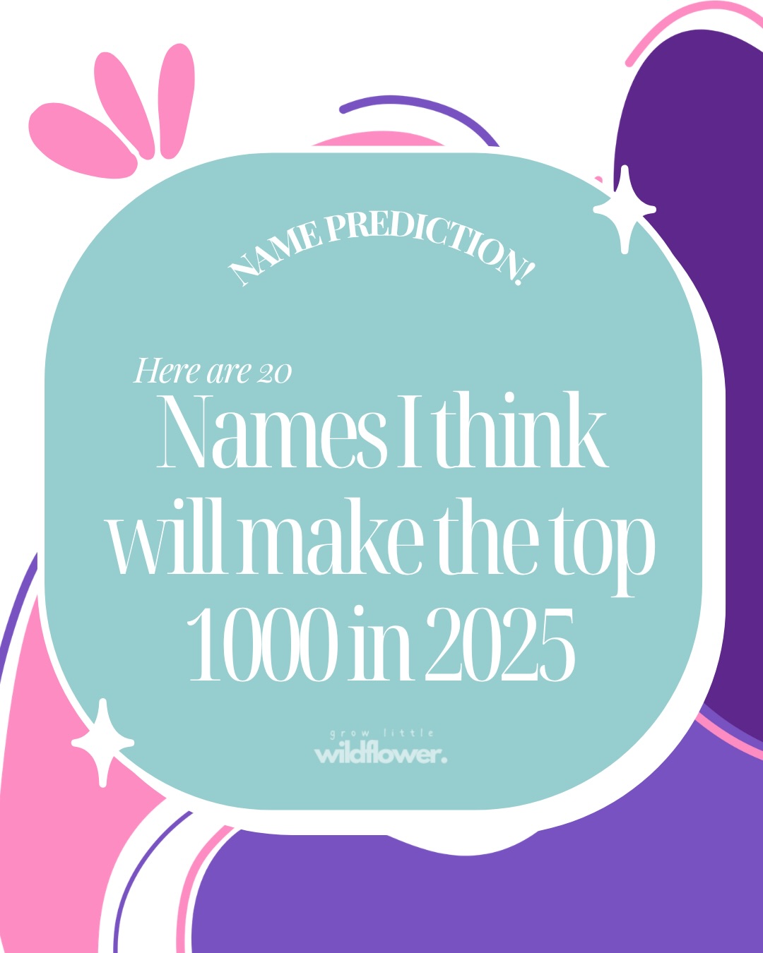 I’m surprised they aren’t already in the top 1000!! ❤️🔥
A fun little name prediction! I love so so many names outside the top 1000 and these are just a few of them!! This selection probably leans a little to the Aussie vibe I love mixed with some vintage GEMS 🍃
I have noticed these names have been making waves online and amongst parents I’m talking to 👀 Will that convert to a rise in their usage amongst parents in the US in 2025? We find out in just a few days and I’ll share the actual results! ❤️🔥
#growlittlewildflower