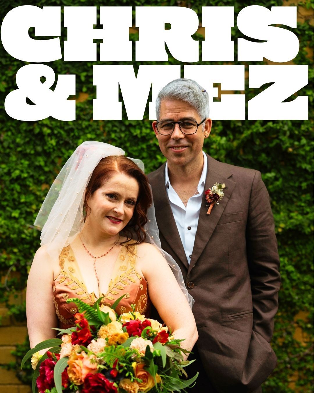 It had been 15 years since these two lovebirds caught each other's eye from across a dusty festival field... and never looked away.
Chris, a talented filmmaker and Mez's number one fan, fell head-over-heels for Mez, an incredible circus teacher and performer, and Chris' number one fan.
Nestled in one of my fave venues @houseofplantsbar, these two were showered with love and adoration by everyone who knew them, and their new number one fan (ME).