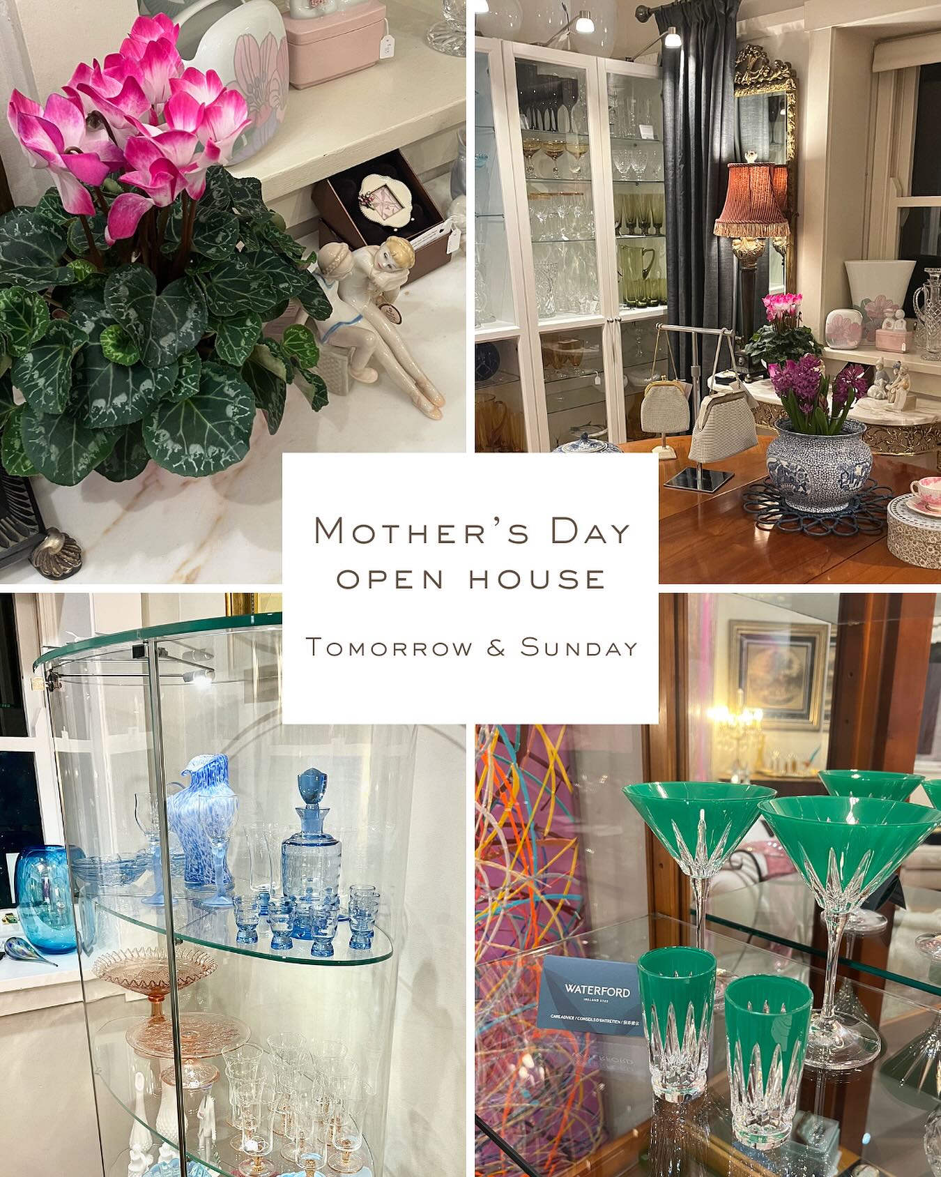We are ready to open our doors for the Mother’s Day Open House (well almost!) 🤣
Lot of new pieces, not yet on website… For those of you in Sydney we look forward to seeing you. 10.00am to 4.00pm tomorrow & Sunday. Any further info please DM. We’re excited 😊