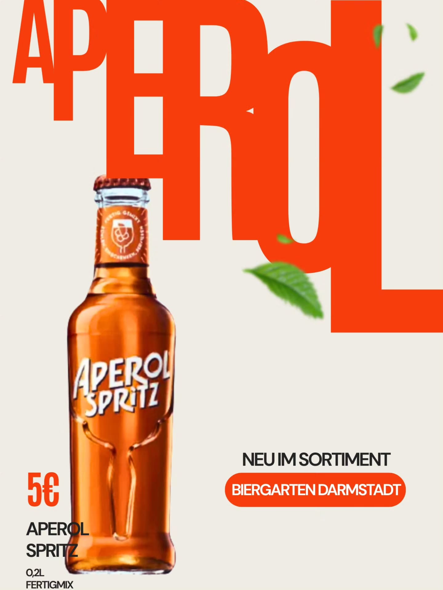 🍹 Es gibt Neuigkeiten!
Ganz neu in unserem Sortiment: Aperol Spritz – fertig gemixt in der Flasche!
Perfekt für entspannte Stunden und ab sofort bei uns im Biergarten in Darmstadt genießen. ☀️🍊
Kommt vorbei, schnappt euch euren Aperol und genießt den Sommer mit uns! 🧡
#biergarten #darmstadt #aperol #biergartendarmstadt #sommer