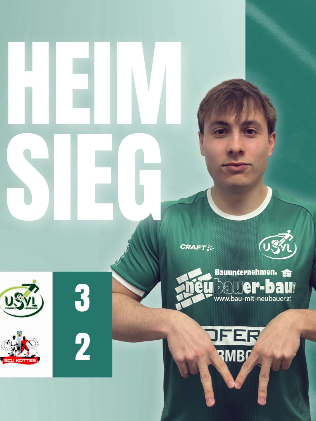 HEIMSIEG 💚🤍
3:2-Erfolg gegen den SCU Kottes! 🔥
Ein offener Schlagabtausch mit dem besseren Ende für uns – wir behalten die drei Punkte in Langenlois! 💪
Damit sind wir im 3. Spiel in Folge erfolgreich.
Torschützen:
⚽ Kotchev
⚽ Eigentor
⚽ Gräf
👉 Unsere U23 muss sich dem Tabellenführer aus Kottes knapp mit 0:1 geschlagen geben.
Schade, Jungs – ihr wart nah dran! Kopf hoch, nächste Woche geht’s weiter. 💪
#forzausvl #matchday #loiserjungs #wirfürlangenlois #heimspiel