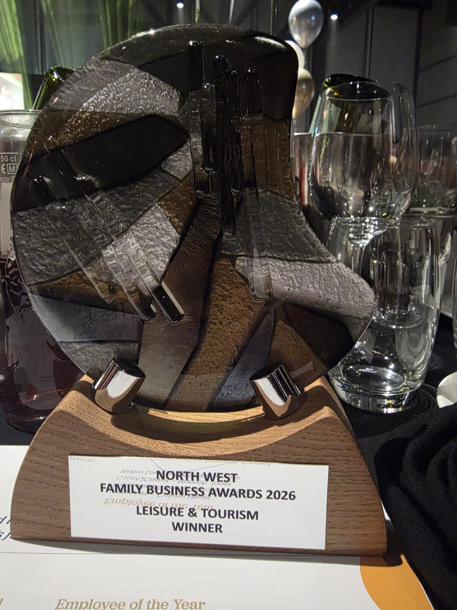 Last night was the @nwfba2026 held at the incredible Titanic Hotel in Liverpool.
We’re absolutely delighted to have won the ‘Leisure and Tourism Award’ this year, what a fantastic evening we had!
Congratulations to all the other winners on the night too.
#awards #familybuisness #family #leisuretime #tourism