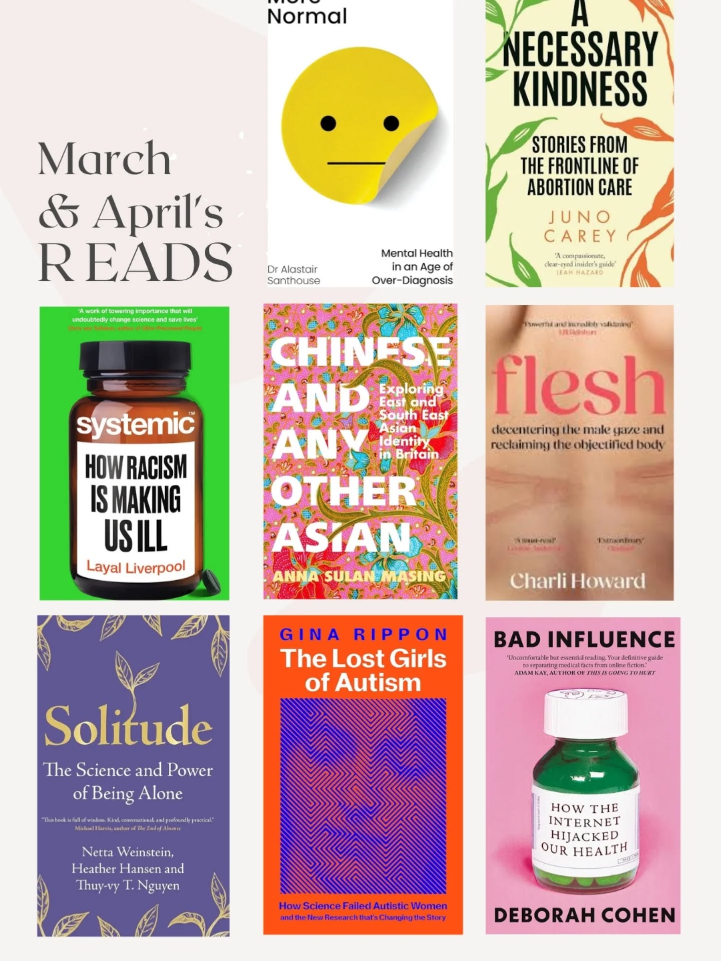 Better late than never. Here's what I read in March and April.
I've also finally decided I'm not going to continue with books if I'm not enjoying them after the first third, max.
Hence, we have two DNFs this month.
Which book would you like to read?
#reads #bookstagram #nonfictionbooks
