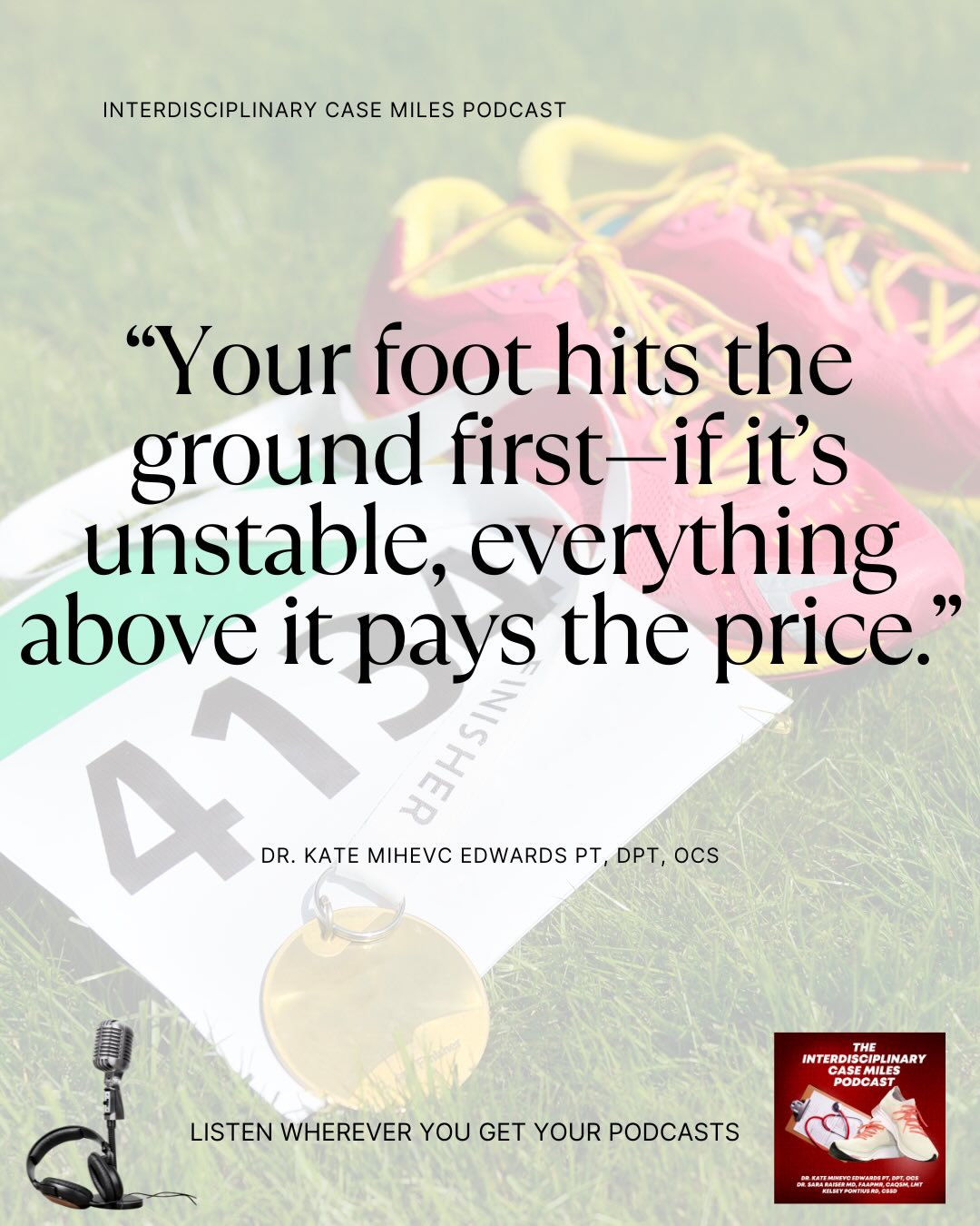Episode 18 of Interdisciplinary Case Miles breaks down how ankle sprains turn into bigger problems when you ignore them.
Every time you roll your ankle and move on, you lose a little stability. Over time that changes how you move—and your hip and back end up taking the hit.
If you’ve ever said “it’s just my ankle,” this one’s for you.
We cover:
– Why stability > rest
– How the foot impacts everything above it
– What actually helps you heal (strength, loading, fueling)
🎧 Listen wherever you get your podcasts
🔗 Share with a runner who needs this
#runninginjury #RunningPT #RunningPodcast #RunningMedicine #runatl physicaltherapy sportsmedicine runstrong injuryprevention trailrunning ultrarunning runnersofinstagram runhealthy anklestability
