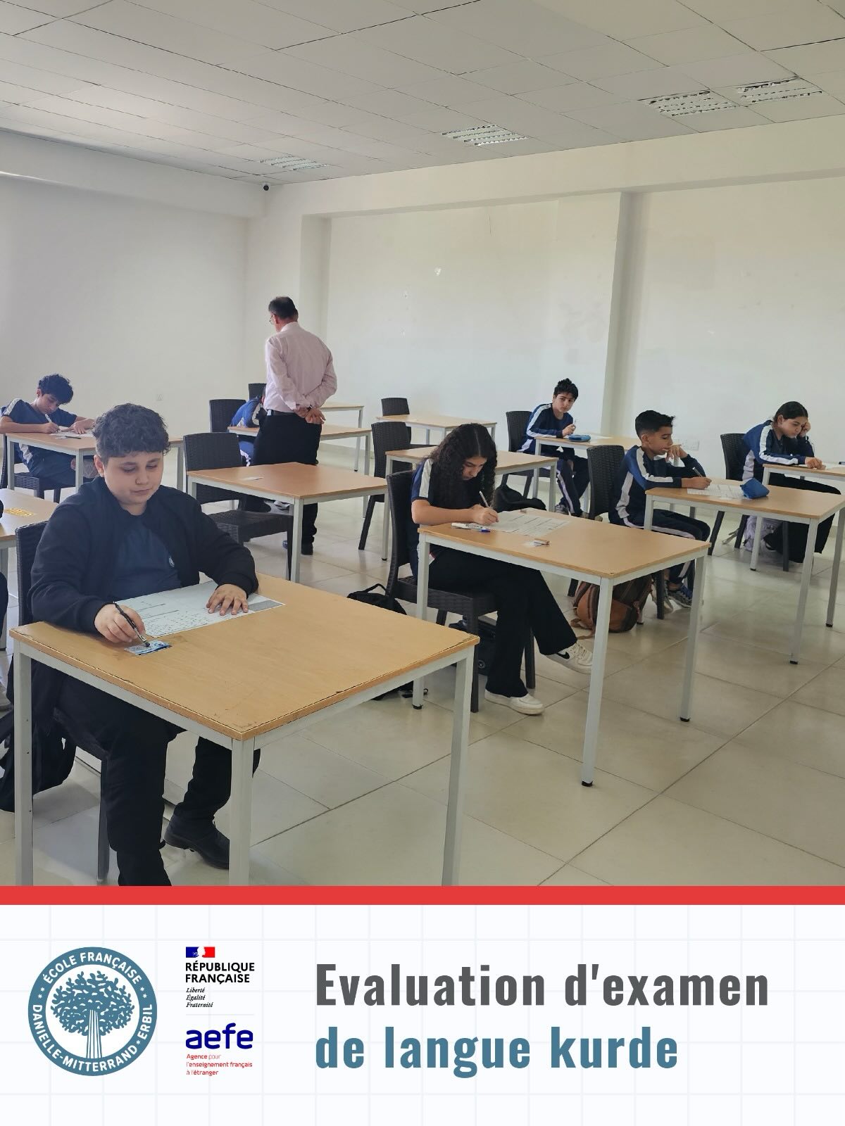 Le ministère de l’Éducation a organisé une évaluation de la langue kurde pour les élèves de 6ème et de 4ème au sein des écoles internationales
-
ئەنجامدانی هەڵسەنگاندنی بابەتی زمانی کوردی سەر بە وەزارەتی پەروەردە بۆ پۆلەکانی ( شەشەم و هەشتەم) ی بنەڕەتی لە قوتابخانە نێودەوڵەتیەکاندا