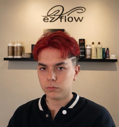 Deep red with a custom design fade.
Clean blend, textured top, sharp details. 🔺
#red #colour #hairstylist #etobicoke
