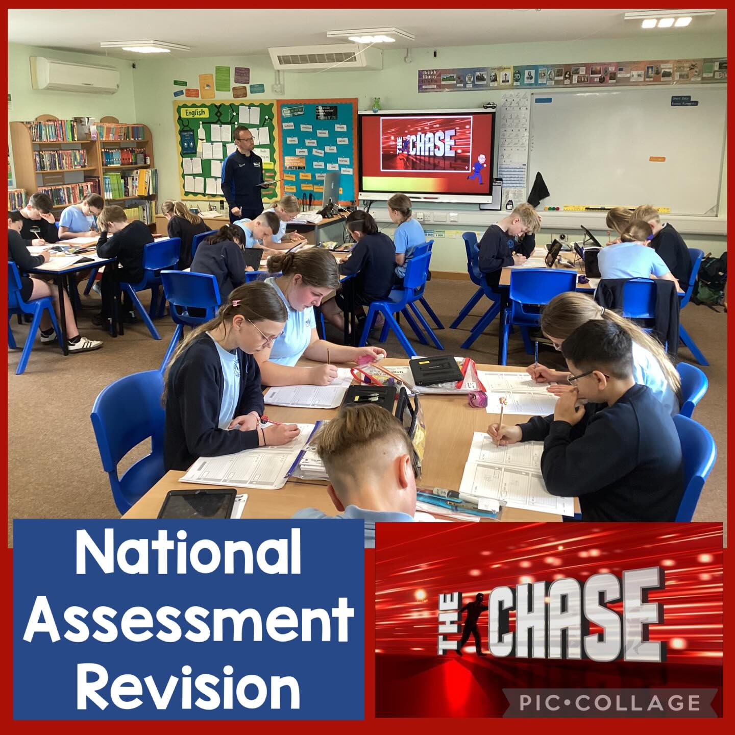 During today’s arithmetic revision the whole class competed against Mr Webb to accurately complete 36 maths questions.
After a 5-minute head start, Mr Webb was ‘chasing’ the Year 6 pupils to see if he could finish the test before them.
The tension in Class Oak was palpable!
Every pupil relished the challenge and gave 100% effort. Well done! 👏