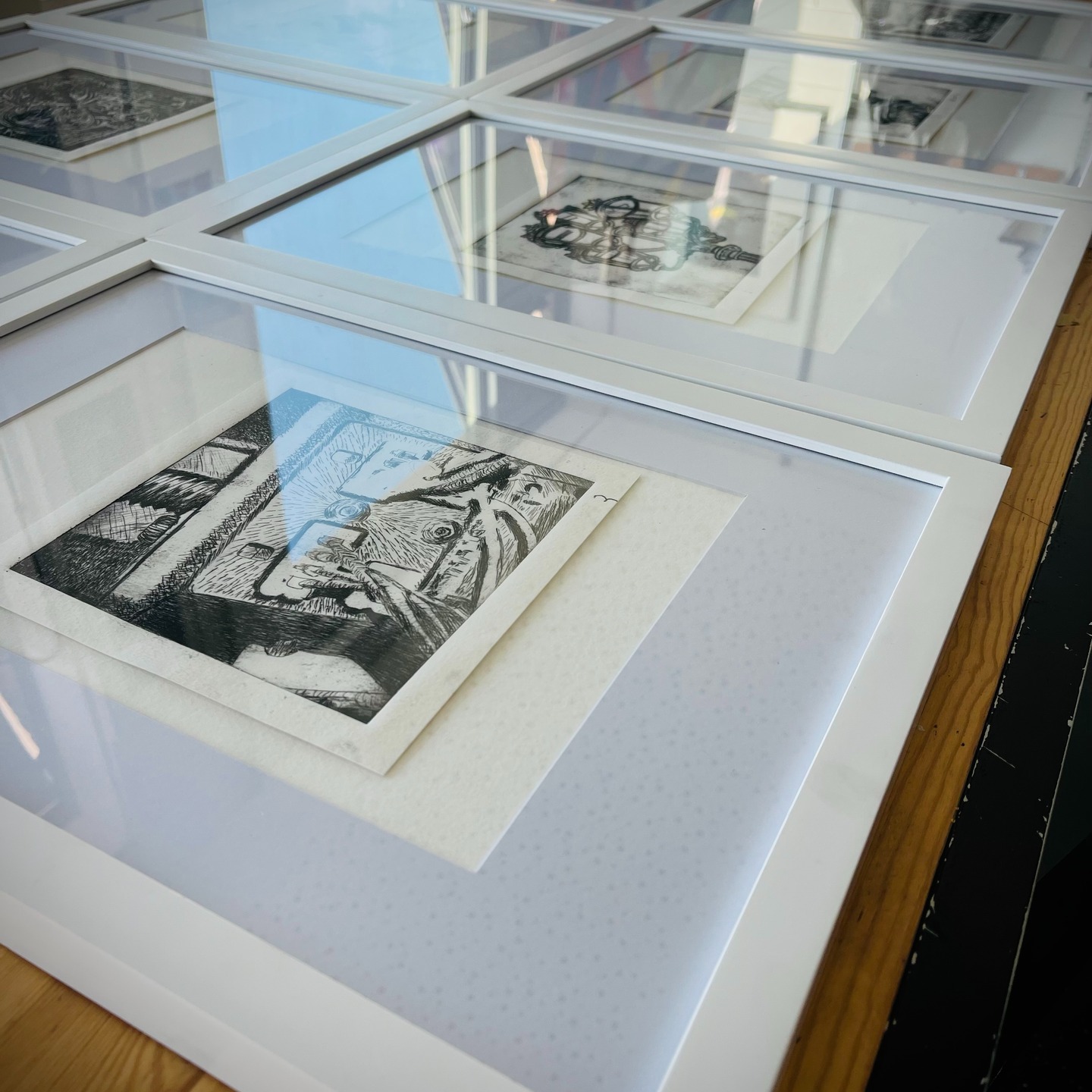 Framing and preparation for the Art & Wood Technology Exhibition; Tuesday 12th May 18:00-20:00. During the exhibition we will be officially opening the Reflect120 installation which celebrates 120 years of the school.
All welcome!