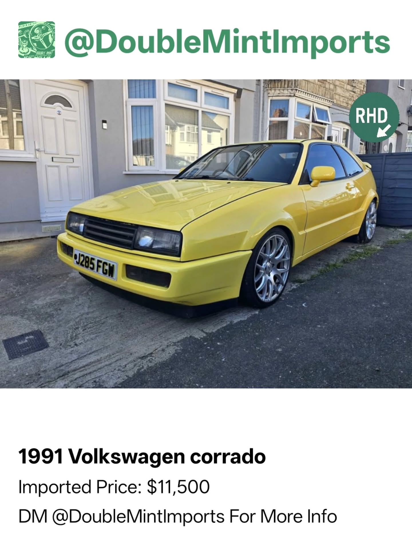 1991 Volkswagen corrado
Shipped Price(UK to NY): $10,500
(Includes All Fees: Conversion rate to USD, Shipping, Customs, UK Taxes and Admin Fees)
Mileage: 130,000
SELLERS DESCRIPTION:
1991 Volkswagen Corrado
Nugget Yellow Vw Corrado
1.8T AGU Engine
VR6 Airflow
Bigger Front Mounted Intercooler
M75 Boost Valve
Recirculation Dump Valve
Full Flow Stainless Steel Exhaust
Red Top Injectors
K03 Hybrid Turbo
3 Bar Map Sensor
Mapped to 290 BHP
In My Ownership I have:
Replaed Both Front Door Handles
Rust Treated & Painted Wings, Bonnet, Front Bumper, Rear Bumper, Wing Mirrors.
Vehicle Has Been Clay Barred And Ceramic Coated A Week Ago.
Have Got A Momo Steering Wheel To Go With It (sits too close to the stalks for my liking)
OEM Plus Rear Tail Lights
Real Head Turner.
Downsizing My Collection - Genuine Sale.
Random Quote: "Legends don’t park, they cruise."
****DM US FOR MORE INFO****
MOT: No DVSA tests found.
#volkswagen #corrado #listed #week #ago