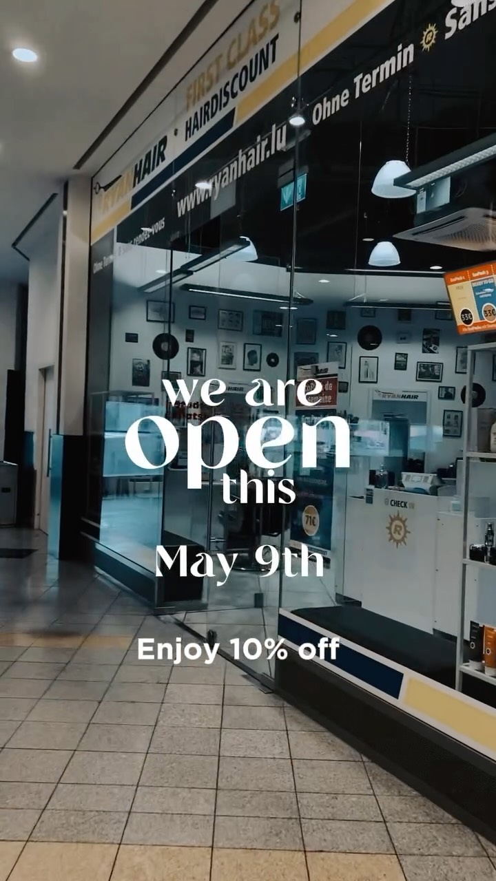 We are open this May 9th💇🏼♀️✨
Enjoy 10% off
📍Ryanhair Belval Plaza
#belval #luxembourg #coiffure #hairdresser