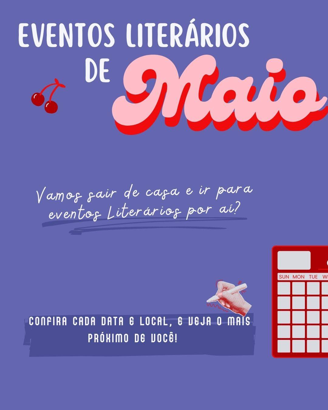 O mês de maio vai ser movimentado para eventos literários, vamos sair de casa e comprar uns livrinhos presencialmente?
Agora é só escolher o local mais próximo para você, e chamar aquela amiga que AMA a amiga comprar livros!!
Você estará presente em alguma dessas datas?
#bookstagrammer #foryou #livros #bookstagram #feed