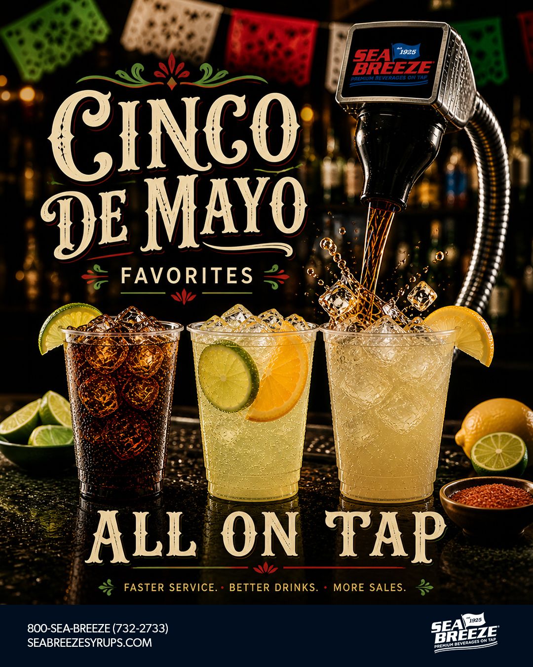Cinco de Mayo gets busy fast.
The bars that win?
They pour faster, serve more, and keep the line moving.
On tap systems make it simple.
More drinks. Less wait. More sales.
Serving NJ & NY since 1925.
#CincoDeMayo #BarOwners #RestaurantOwners #NJBars #NYBars