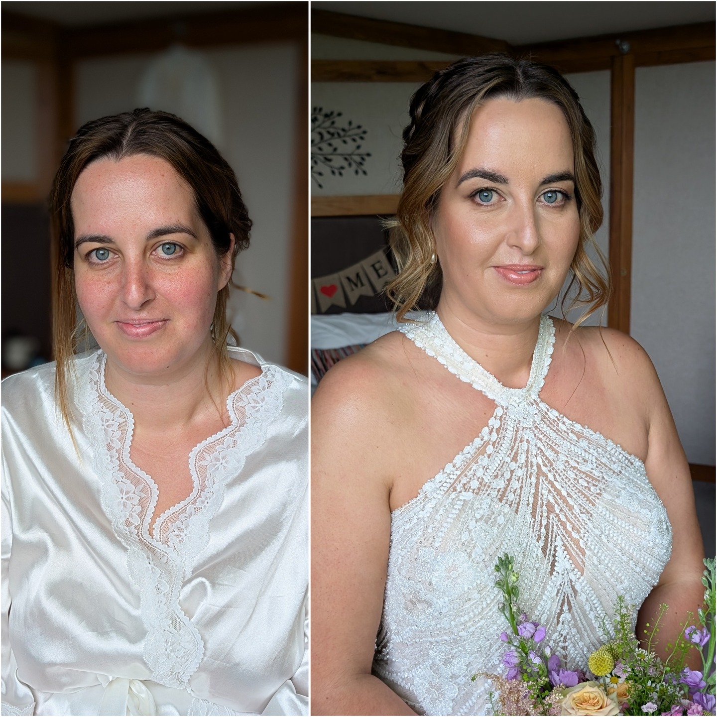 Jordan
What a day it was with @jordan.ann.x what a beautiful bride!
Just like the majority of my brides I hadn't met Jordan before the big day. She sent over a few ideas of hairstyles, swipe to see what I created, but for makeup she really did just wanted to be guided and let me be creative. We looked through some of my previous brides so I could gauge her preferences and we chatted through ideas.
So we had a plan of glowly bronzed skin and a subtle blush, medium coverage for the foundation base nothing heavy, a couple cluster lashes but nothing too big, softly defined eyes and matte shadows, I used a new colour I have and it's so nice a perfect pink beige neutral base, brows filled in but following their natural shape and a soft hydrating pinky/peach lipstick.
I was over the moon with the final look for makeup and hair. Also I was a bit obsessed with J's dress!!!
Working with the @maria_broome_photography who is just a beam of sunshine when she walks into a room, gorgeous flowers from Heather @churchparkflowers and Nic on coordination duties
Thanks so much for having me Jordan and trusting the process and me :-)
Lovely email....
Good morning Hannah,
I just wanted to say a huge thank you to you for yesterday!!! I have never felt so pretty in my whole life.
I couldn’t have asked for more or anything different, and you made me feel so comfortable and relaxed I’ll never forget it.
Thank you so so much,
Lots of love,
Mrs Arnold :)
#treetops #treetopescape #bohobride #bridalmakeup #weddingmakeup