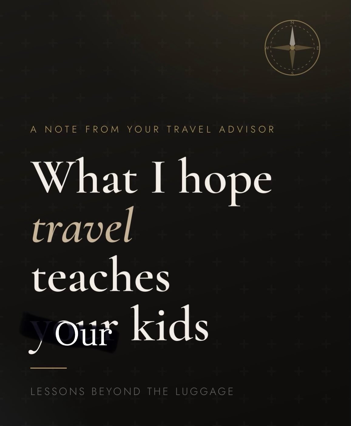 The best souvenir we can give isn’t something that fits in a suitcase. 🧭
Curiosity. Confidence. Empathy. Patience. Adaptability. The world has a way of teaching these things.
Let’s plan something meaningful together. ✈️
