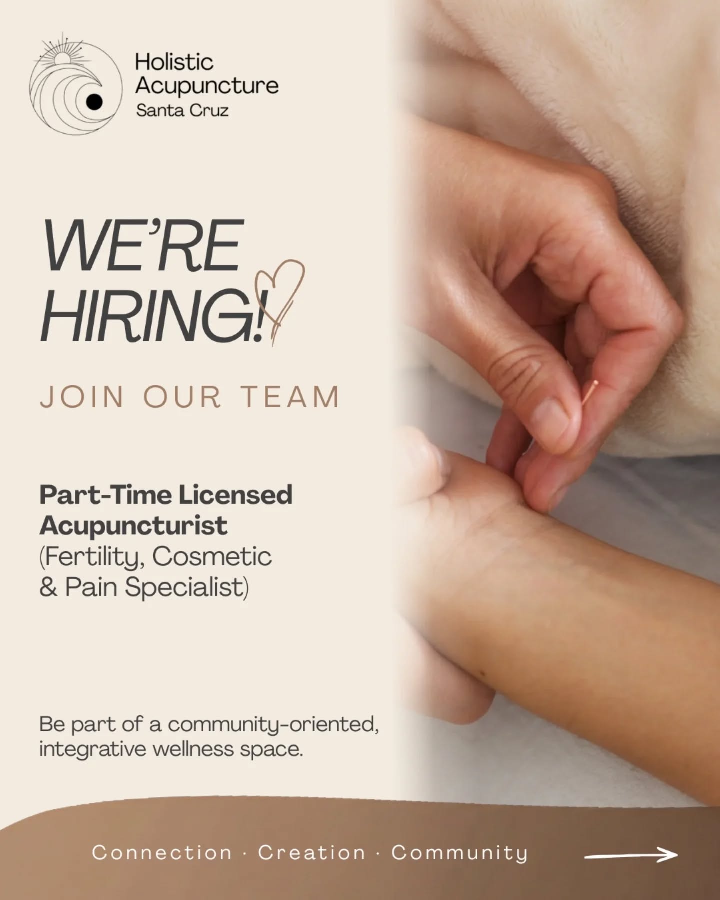 We are growing, expanding a looking for an awesome practitioner!
Email us hello@holisticacupuncturesc.com
#acupuncture #jobopportunity #SantaCruzCalifornia