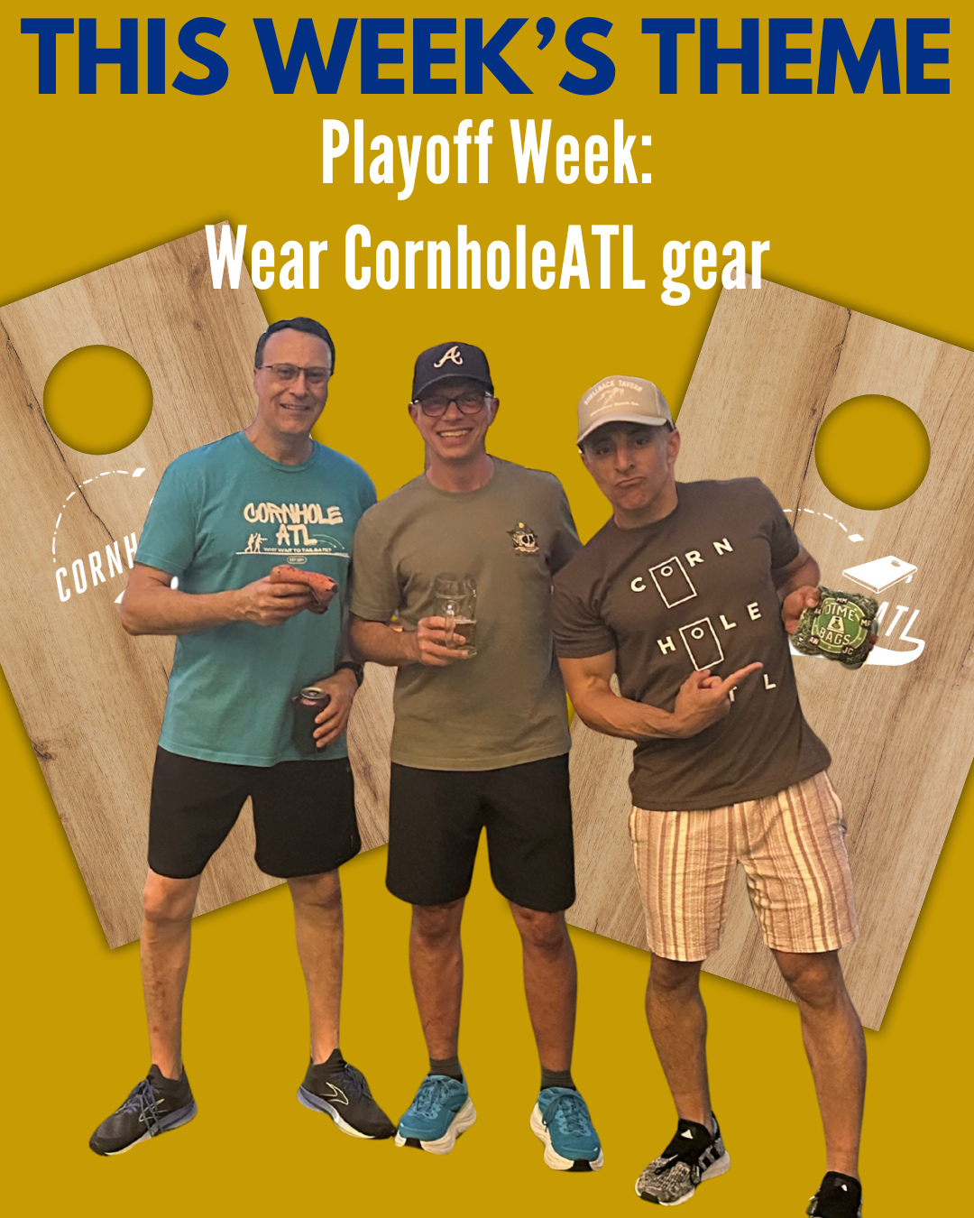 Playoff week is here 🏆️ Wear CornholeATL gear!