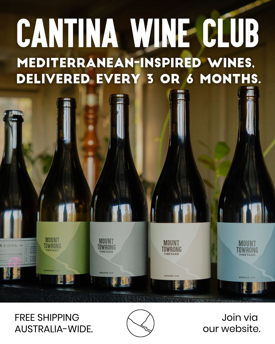 For those who like to keep their cellar ready for every occasion —Cantina Wine Club offers a way to stay connected to Mount Towrong throughout the year.
Each allocation is a curated 6-bottle selection, priced at $240 with free shipping anywhere in Australia. You can choose to receive your delivery every 3 or 6 months.
Membership includes:
– 15% off Cellar Door purchases
– Early access to new releases and limited wines
– Seasonal selections chosen by our winemaking team
No joining fees, no lock-ins. Just good wine, delivered when it suits you.
All the details (including how to pause or cancel anytime) are over on our website.
#mountowrongvineyard #mounttowrong #macedonranges #macedonrangesnaturallycool #mounttmacedon