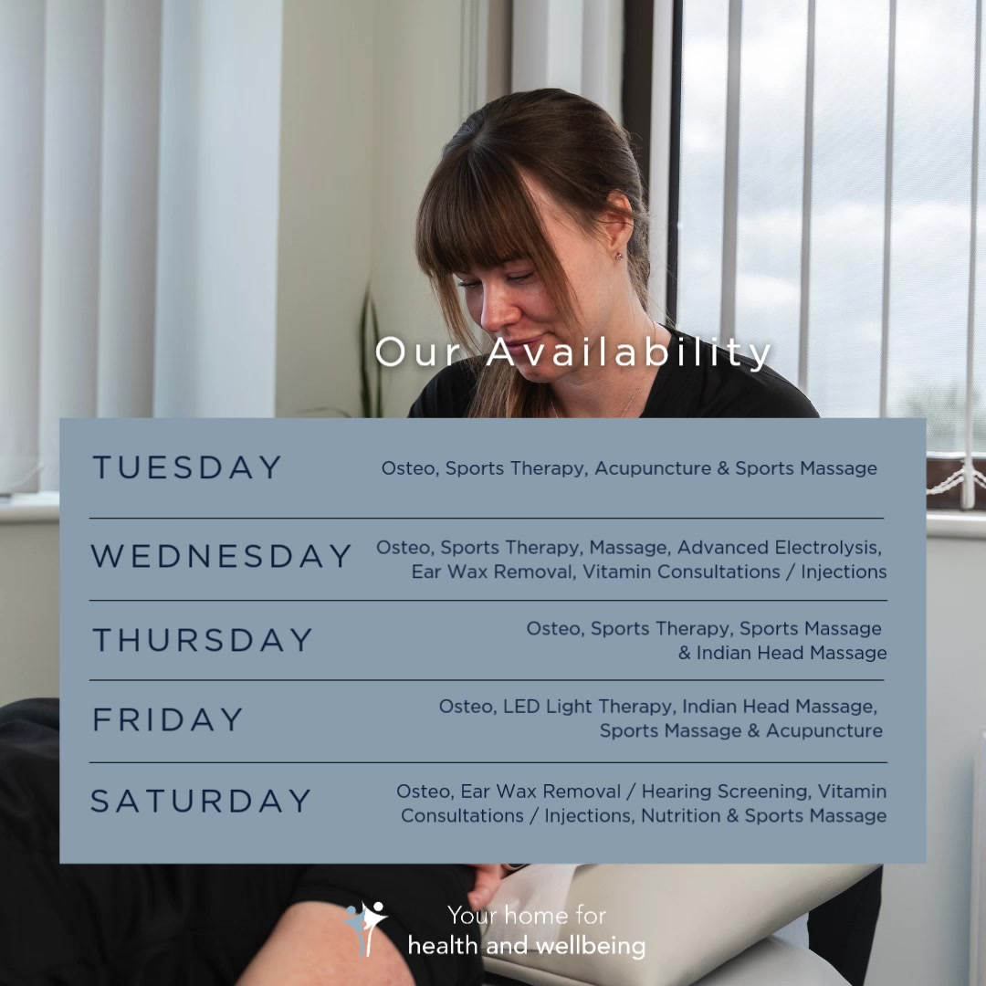 If you're in need this week after the long weekend, please don't hesitate to call. We have availability for Osteopathy, Massage, Acupuncture, Sports Therapy, Cryotherapy, Advanced Electrolysis, Ear Wax Removal / Hearing Screenings, Reformer Pilates, Yoga and more. To see specific appointment times, or to book yourself in, just visit our website (link in our bio) or call us on 01256 770022 and we'll be happy to help 😊 #physicalbalance #basingstokeclinic #thestudioatphysicalbalance #osteopathybasingstoke #massagetherapybasingstoke #acupuncturebasingstoke #sportstherapybasingstoke #foothealthcarebasingstoke #reflexologybasingstoke #advancedelectrolysisbasingstoke #earwaxremovalbasingstoke #ledlighttherapybasingstoke #sportsmassagebasingstoke #fullbodysportsmassagebasingstoke #podiatrybasingstoke #vitamininjectionsbasingstoke #cryotherapybasingstoke #nutritionbasingstoke #hotstonemassagebasingstoke #swedishmassagebasingstoke #indianheadmassagebasingstoke #aromatherapymassagebasingstoke #headneckandshouldermassagebasingstoke #sportsmassagebasingstoke #reformerpilatesbasingstoke #pilatesbasingstoke #yogabasingstoke