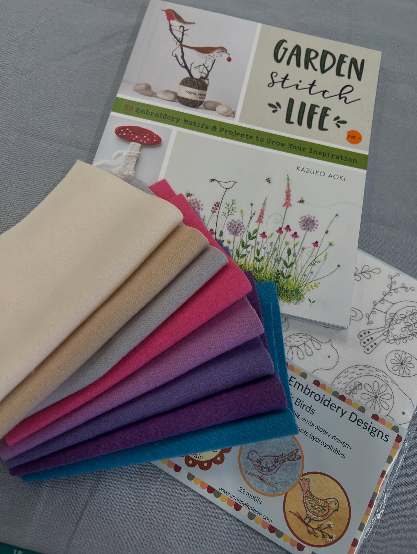 A beautiful order going out today. Love these colours together and one of my favourite books. ❤️. All available at www.stitchmakers.co.nz. #suespargofelt #kazukoaoki #corinnelapierre