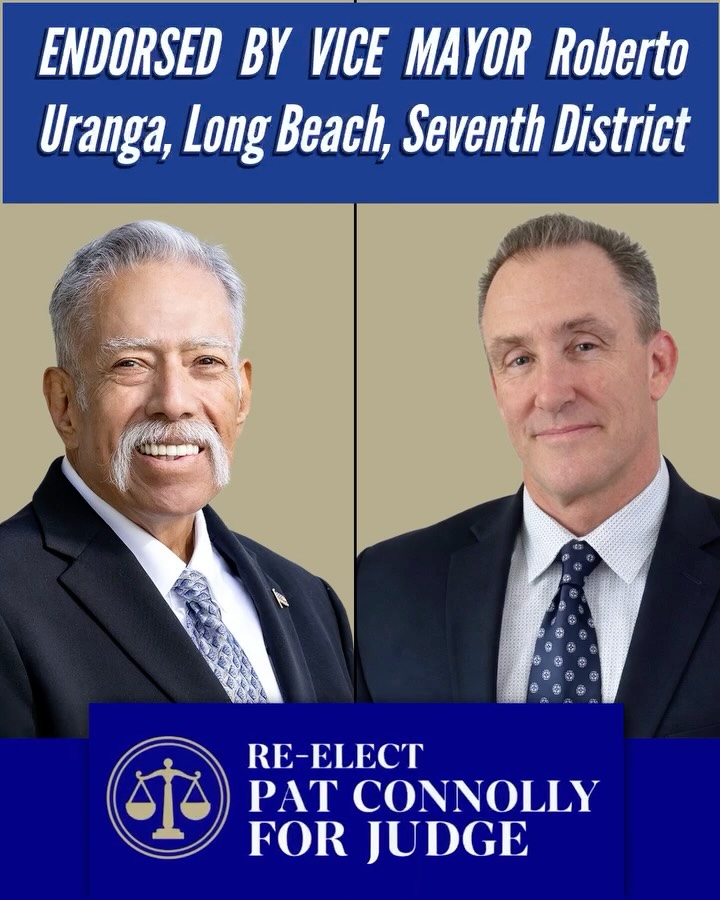 Proud to be endorsed by @vicemayorrobertouranga 🌟
I am honored to have the support of Vice Mayor Roberto Uranga representing the 7th District of Long Beach.
Thank you for standing with me and recognizing my dedication to fair, efficient, and experienced leadership on the LA County Superior Court bench.
🗳️ Re-elect Judge Pat Connolly | Office No. 116 June 2, 2026
#ConnollyForJudge #Office116 #LASuperiorCourt #LongBeach