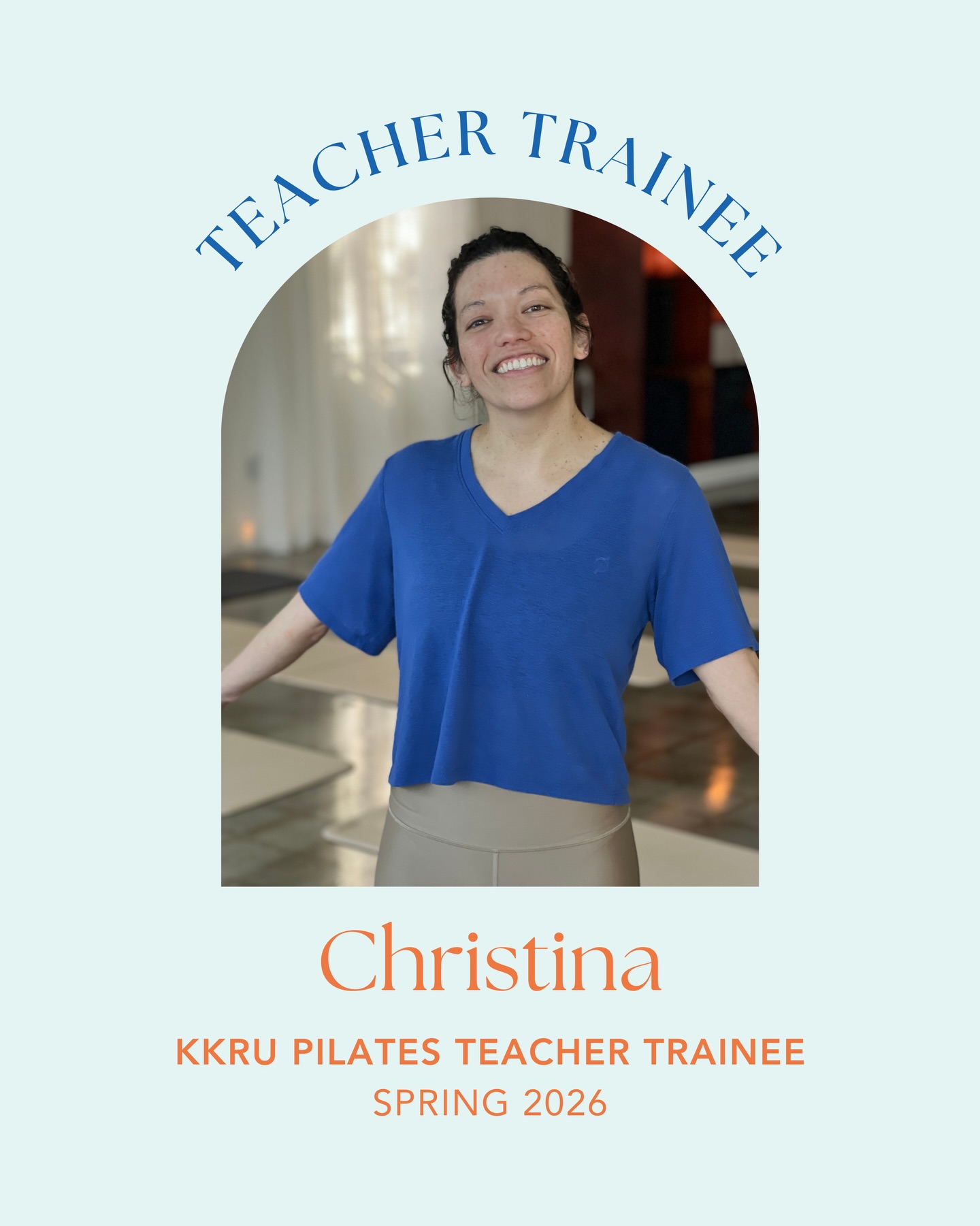 Meet Christina 👋 We are thrilled to introduce her as part of our Spring Teacher Training cohort at KKRU!
Christina brings curiosity, focus, and a deep respect for the work. Her commitment to learning the lineage, precision, and purpose behind each movement is already shining through. Show her some love as she steps into this next chapter! 🧡
Keep Reaching Up ✨
