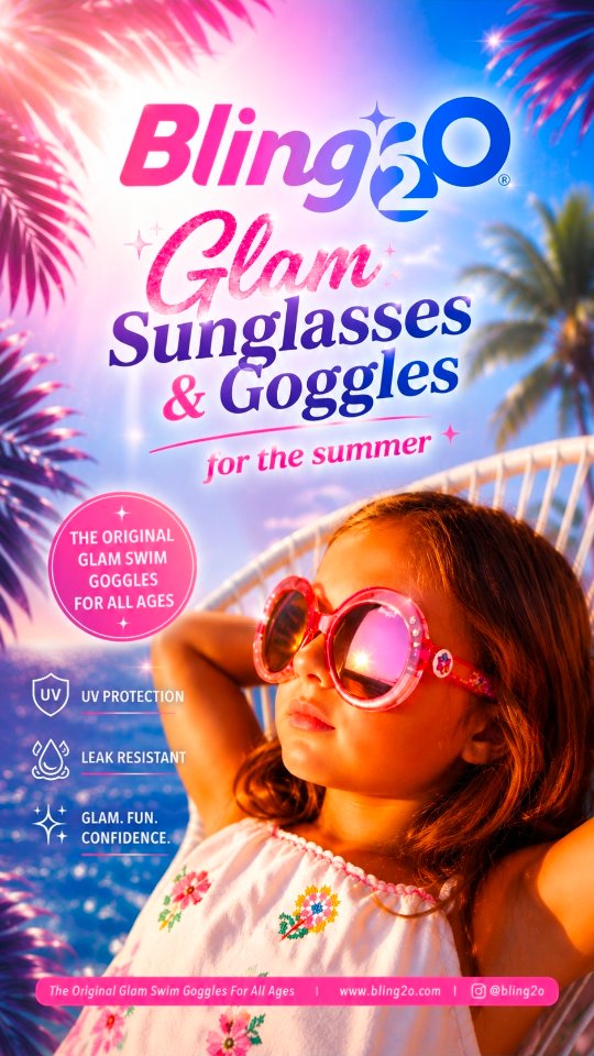 Get your Glam Goggles & Sunglasses!
Summer is just around the corner and if you don't have your Glam Goggles or Sunglasses from @bling2o, you're missing out! Hurry and get yours now!
Model: @dessadylanmodel