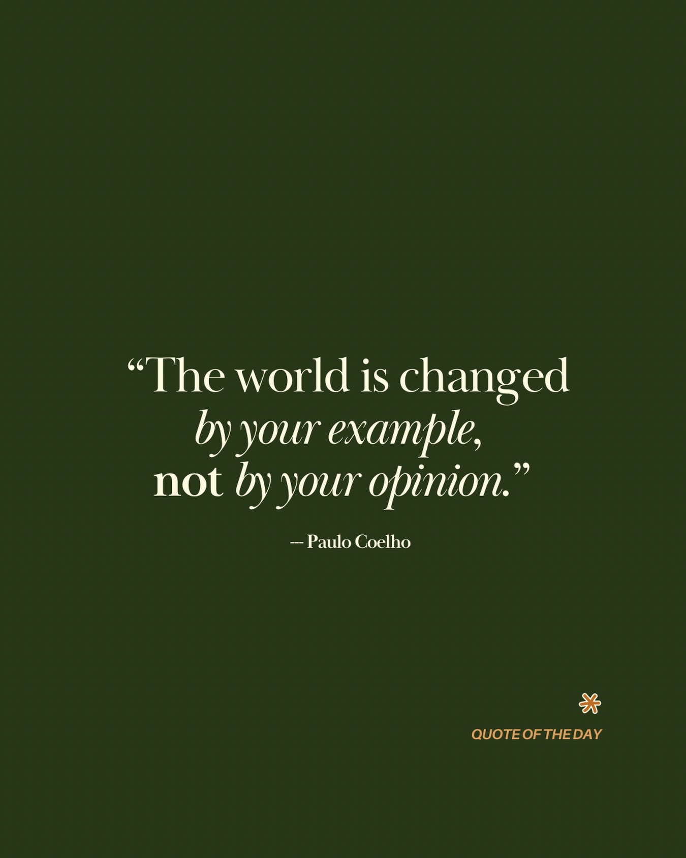 Who would have thought, eh?
I love quotes (in case that wasn’t obvious lol), and this quote hits you in the reality of it all.
The world doesn’t shift through perfect opinions. It shifts through lived example... through the quiet courage of choosing what is honest, embodied, and sustainable.
May we keep leading with how we move, rest, and care.