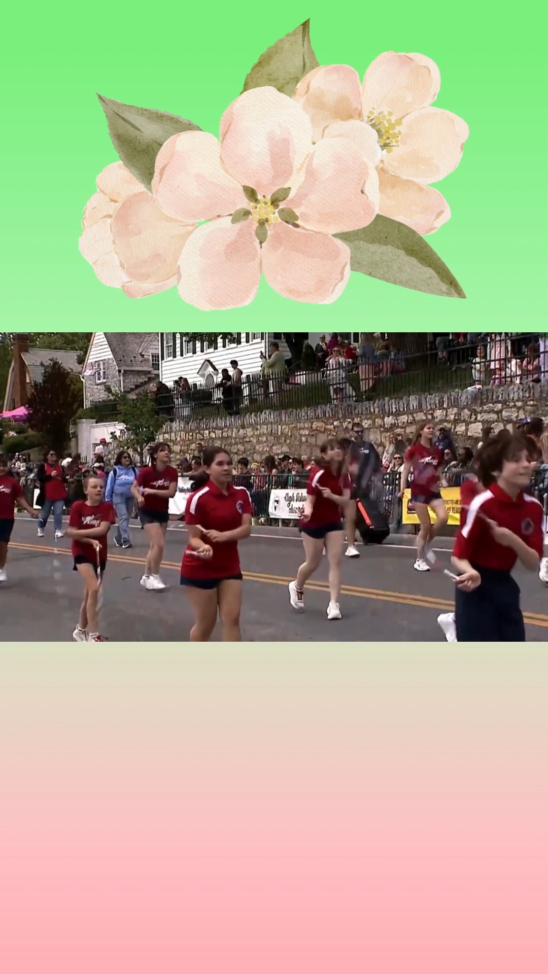 The live feed from the 99th Shenandoah Apple Blossom Parade! We jumped the mile and a half and enjoyed this parade with such a large crowd!