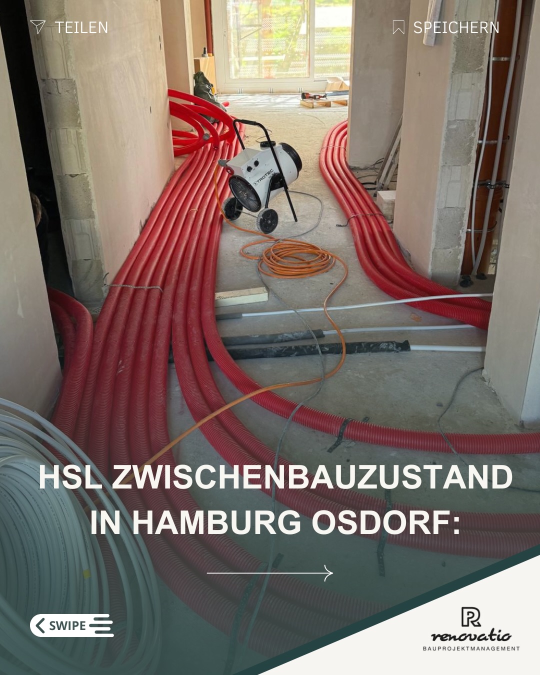 Zwischenbauzustand im Neubau eines hochwertigen Einfamilienhauses: Die Gewerke Heizung, Sanitär und Lüftung befinden sich in der Rohinstallation. Was auf den ersten Blick ungeordnet wirkt, folgt einer präzisen technischen Planung. Leitungsführungen, Anschlusspunkte und Dimensionierungen sind exakt abgestimmt und bilden die Grundlage für einen effizienten und reibungslosen späteren Betrieb der Haustechnik.
www.evn-n.de
Ort: Hamburg Osdorf
