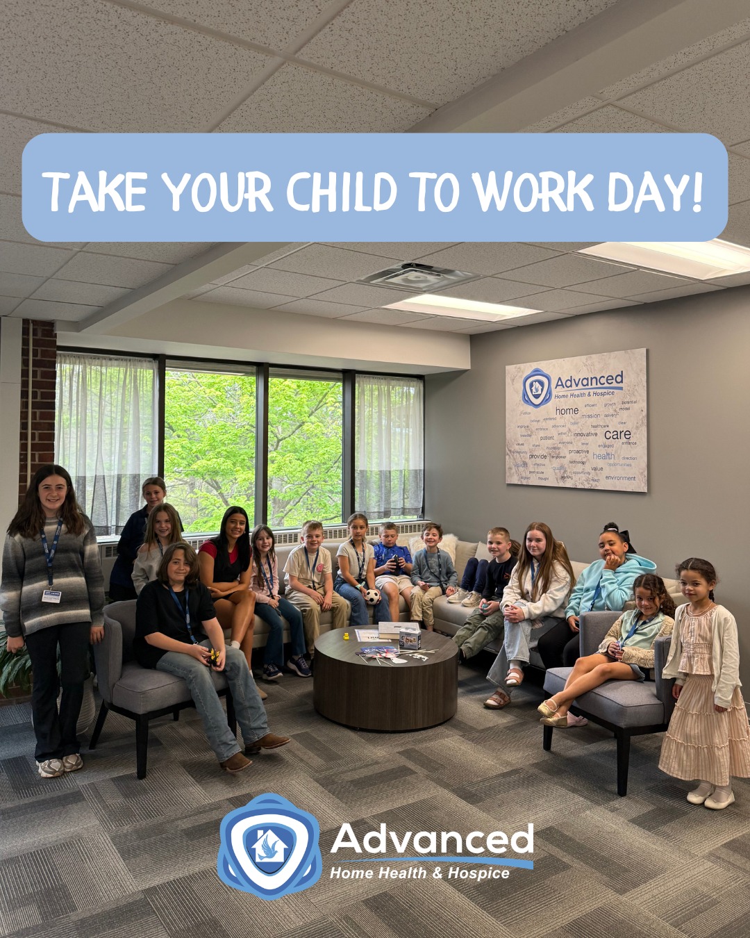 Last Thursday, we celebrated Take Your Child to Work Day (rescheduled due to the NFL Draft) at Advanced! Our “Advanced Interns for the Day” got a behind-the-scenes look at home health and hospice, explored their dream careers, created their own Advanced Times newspaper, and saw firsthand how their parents make a difference in our community every single day.
Today’s interns, tomorrow’s difference-makers! 💙
#TakeYourChildToWorkDay #FutureLeaders #AdvancingTogether #HomeHealth #Hospice
