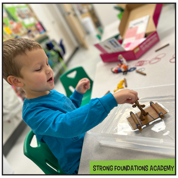🛠️ Engineering in Pre-K? Absolutely! In our classrooms, engineering means designing, building, and thinking critically to solve real-world problems in age-appropriate ways.
This week’s STEM Challenge: Engineer a raft to help the Gingerbread Man cross the river! 🍬🌊 By combining hands-on building with a beloved fairy tale, we naturally inspire our students to think like little engineers—planning, testing, and problem-solving with curiosity and creativity.
It’s a fun, imaginative way to introduce big ideas like buoyancy, design thinking, and teamwork—all while building confidence and a love for learning.
✨ Ready to see how we bring STEM to life? Visit StrongFoundationsAZ.com to take a virtual tour, schedule an in-person visit, or learn more about our accelerated academy. You can also call us at (480) 738-3346 to ask about enrollment and connect with our passionate educators.
#PreschoolSTEM #STEMinPreK #LearningMadeFun #ChandlerPreschool #ChandlerMoms #GilbertMoms #EastValleyMoms #ChandlerAz #AzKids #StrongFoundationsAcademy #ChandlerKids #GilbertKids #ArizonaKids