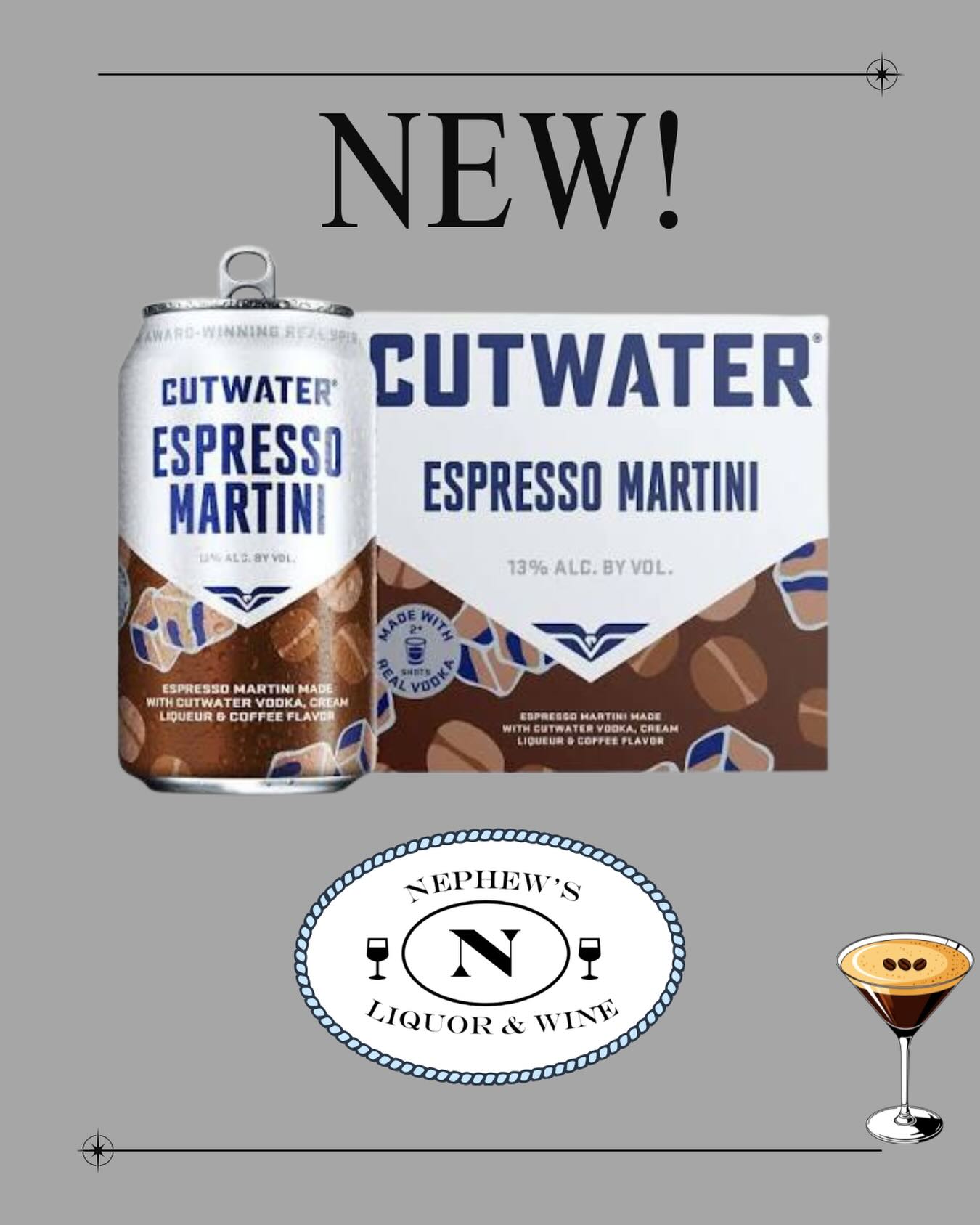 ☕️ 🍸 We know lots of espresso martini fans and this ready-to-drink Cutwater Espresso Martini is sure to please them!
All you have to do is pour and enjoy!
(Not overly sweet, this one is just right!)
@cutwaterspirits
#lakechamplain #upstateny #vermont#quebec#adirondacks