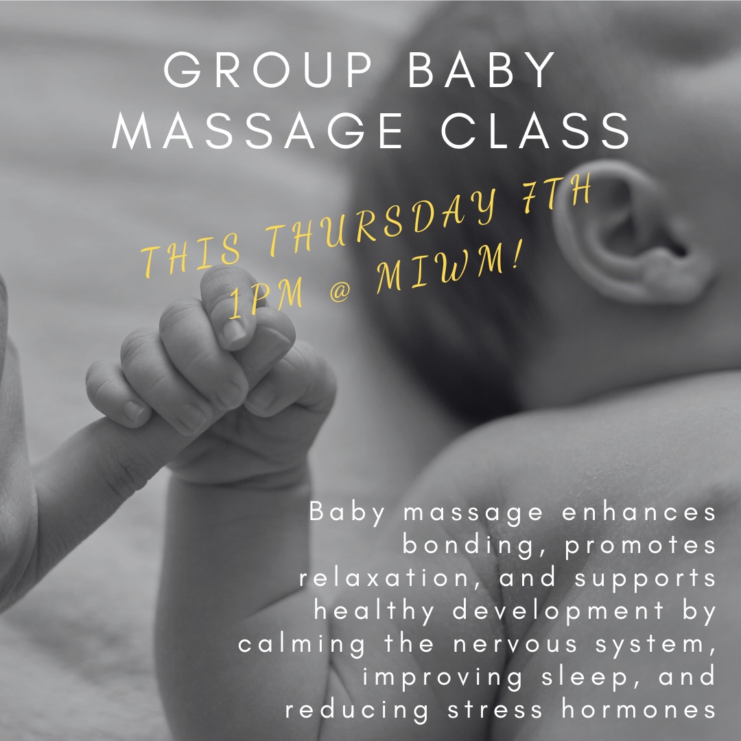 Please join me with your Bub this Thursday 7th May, 1pm @maternalandinfantwellbeingmelb for a 30 minute Group Baby Massage class.
You will receive a Digital Infant Massage handout plus a 50ml bottle of Organic Sunflower Massage Oil
For bookings please call MIWM 03 8652 7222
Cost: $45
Location: Maternal & Infant Wellbeing Melbourne. Lvl 6, 369 Royal Pde, Parkville VIC